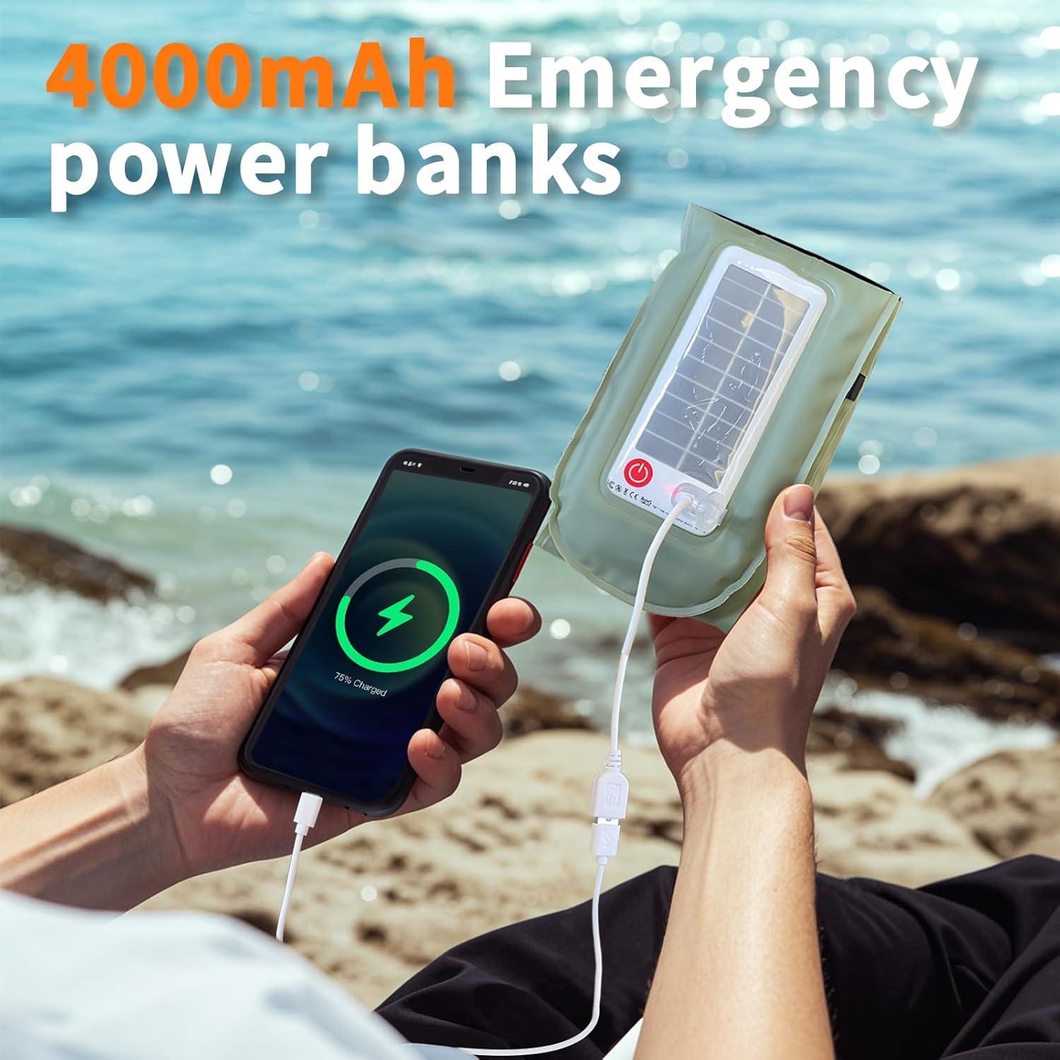 Linterna de Camping Inflable Ztarx, Recargable Solar y USB, IP66