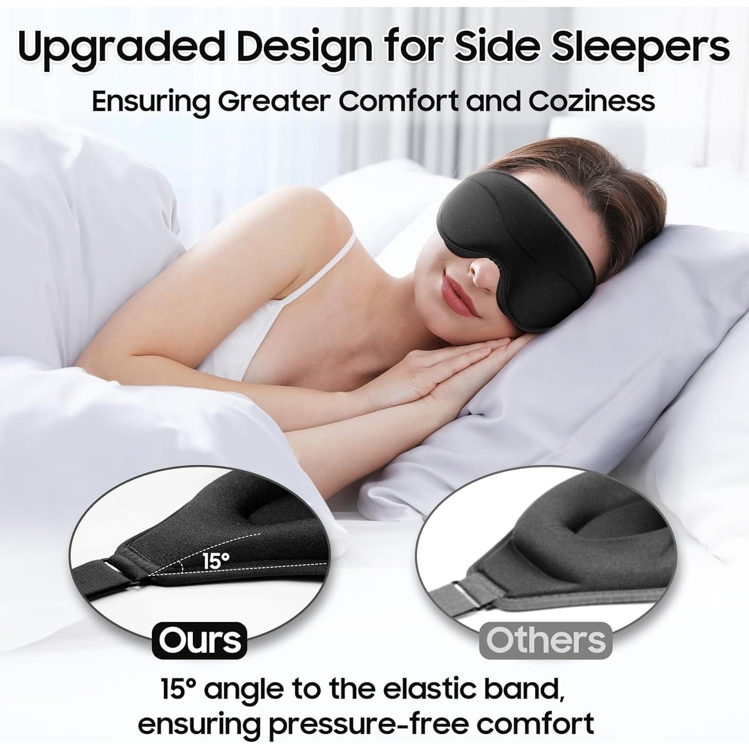 Máscara para dormir MOEASEii 3D blackout ajustable negra