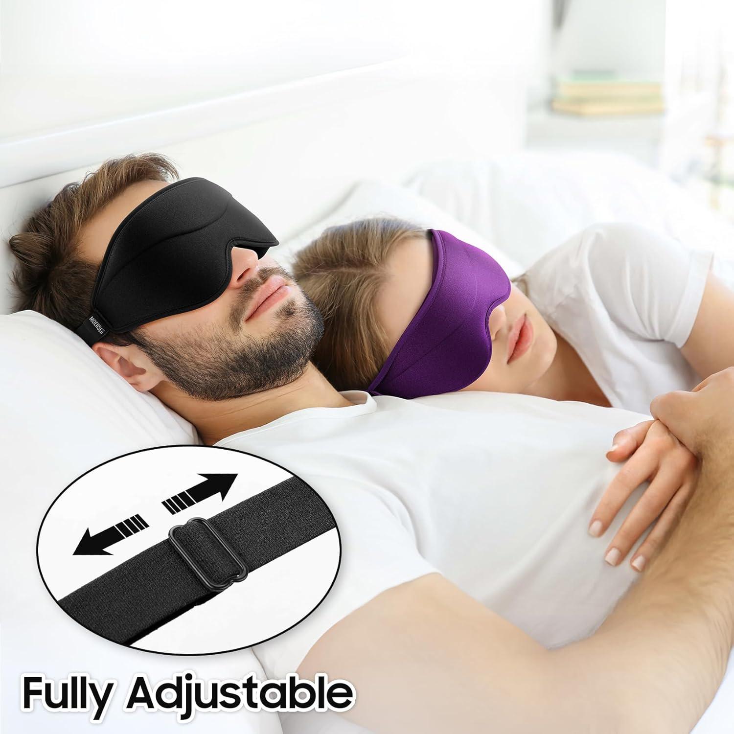Máscara para dormir MOEASEii 3D blackout ajustable negra