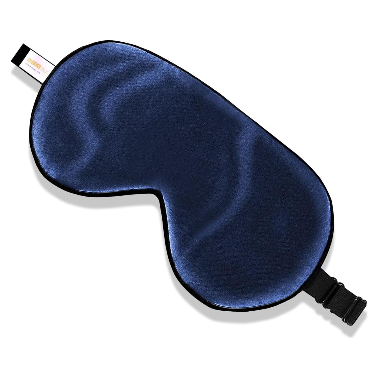 Máscara de Sueño ZIMASILK de Seda Natural Azul Marino