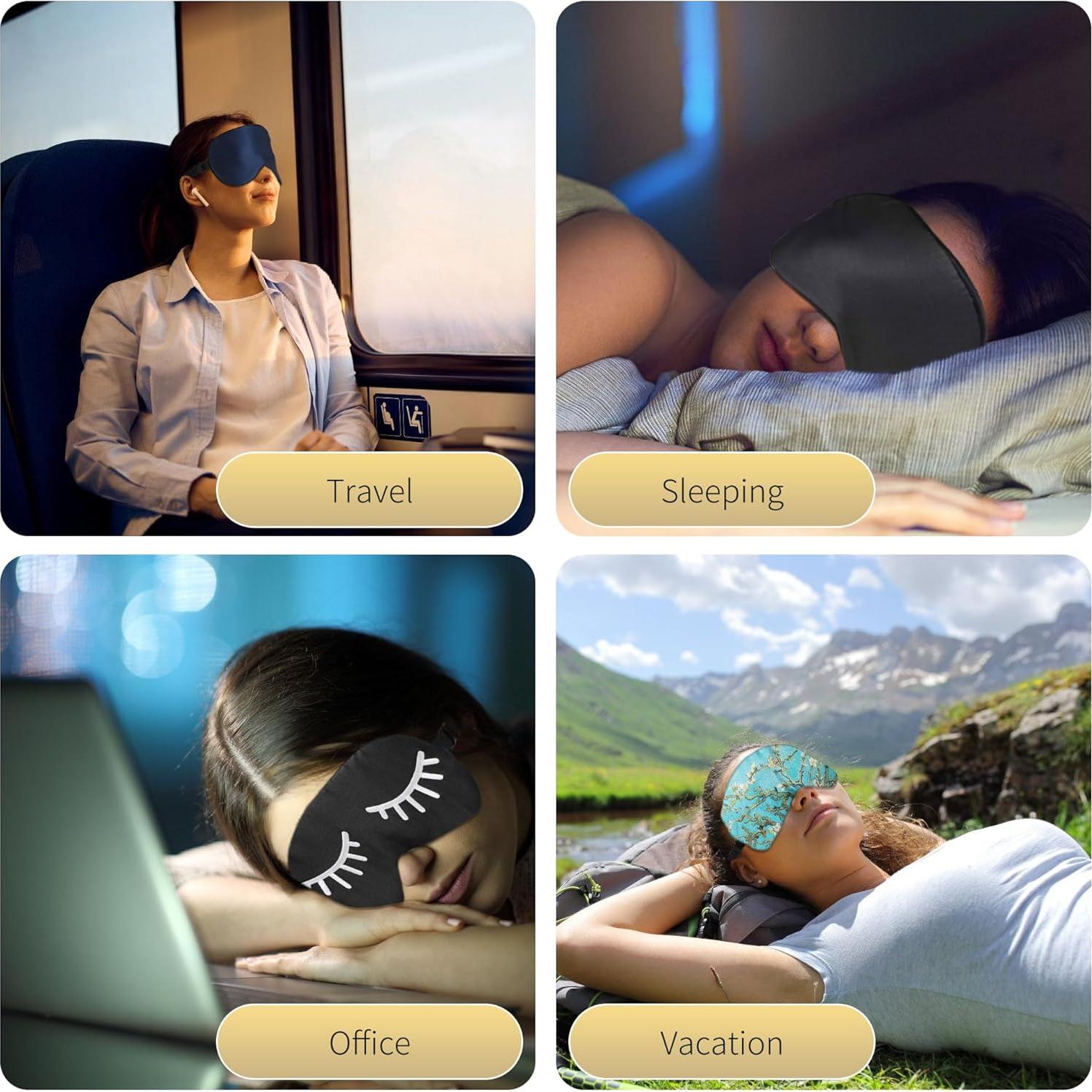 Máscara de Sueño ZIMASILK de Seda Natural Azul Marino