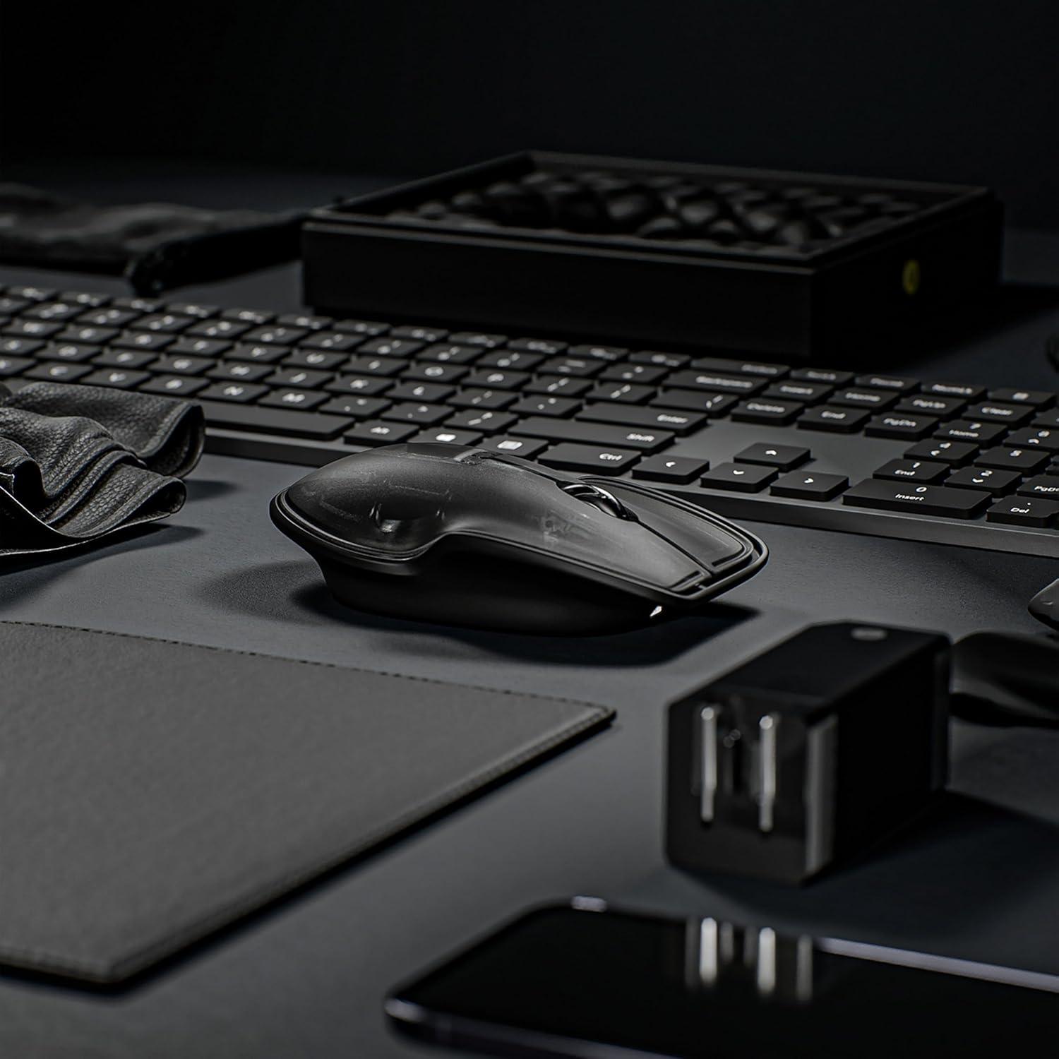 Ratón Inalámbrico Lunar Artefacts Negro Chroma Recargable Ergonómico