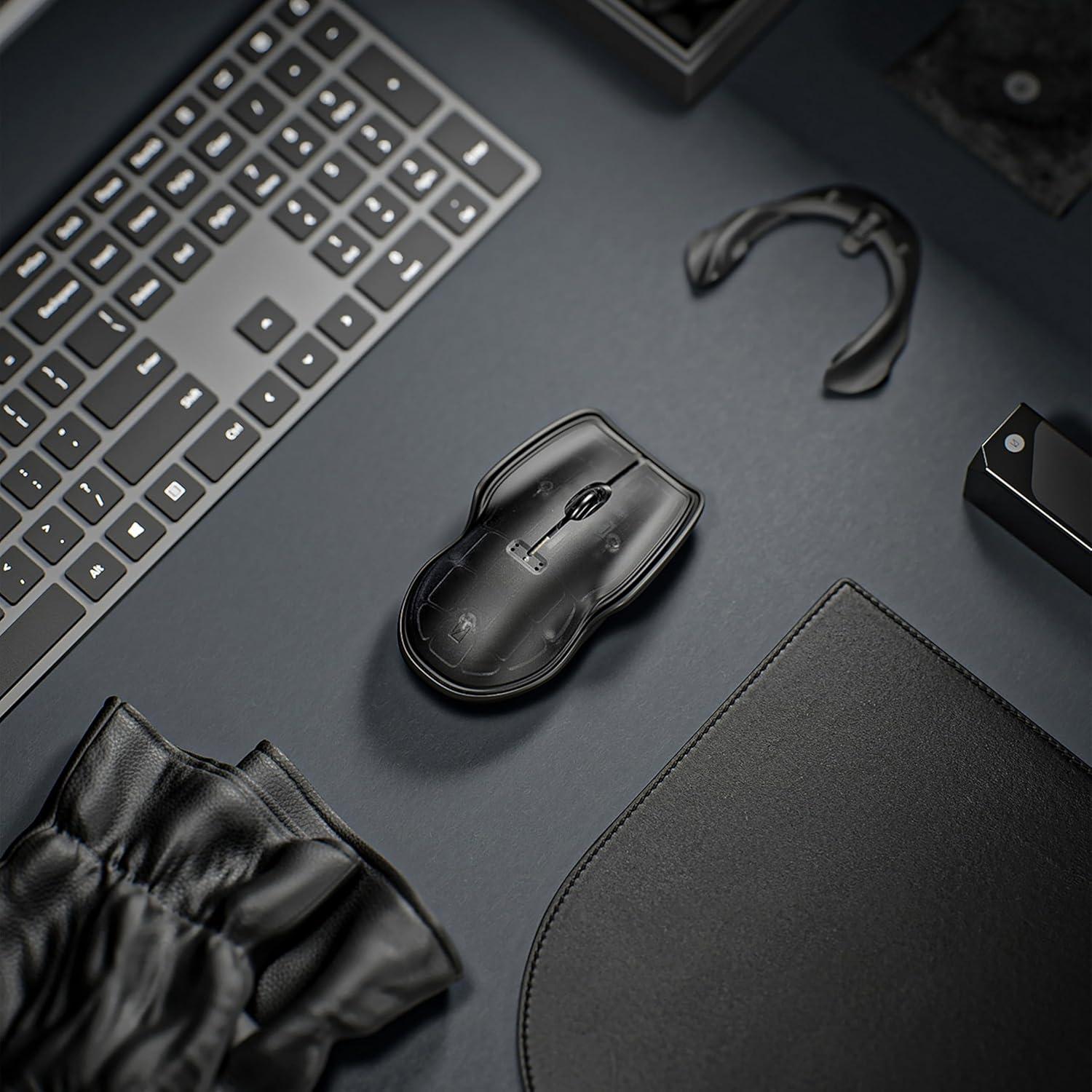 Ratón Inalámbrico Lunar Artefacts Negro Chroma Recargable Ergonómico