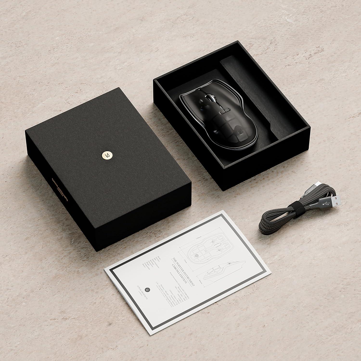 Ratón Inalámbrico Lunar Artefacts Negro Chroma Recargable Ergonómico