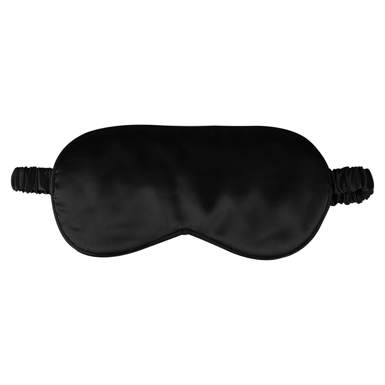 Máscara para Dormir CREHODEC Antifaz de Seda Negro