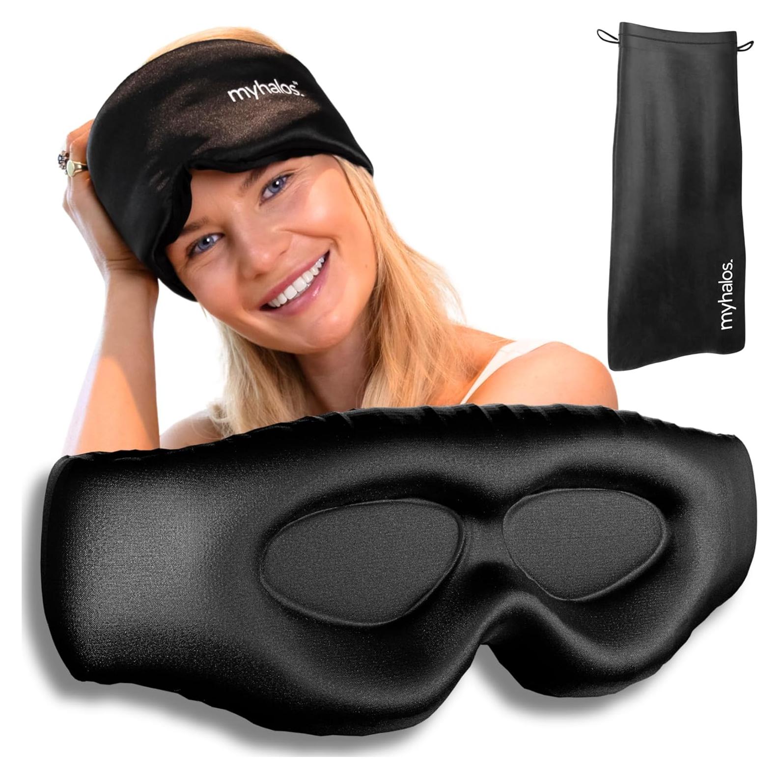 Máscara de Sueño de Seda MyHalos 3D para Dormir - Negra