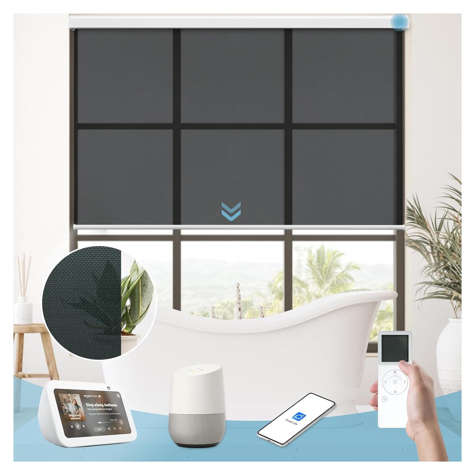 Persianas motorizadas VIDEMA 50.8x50.8cm negras retardantes de llama