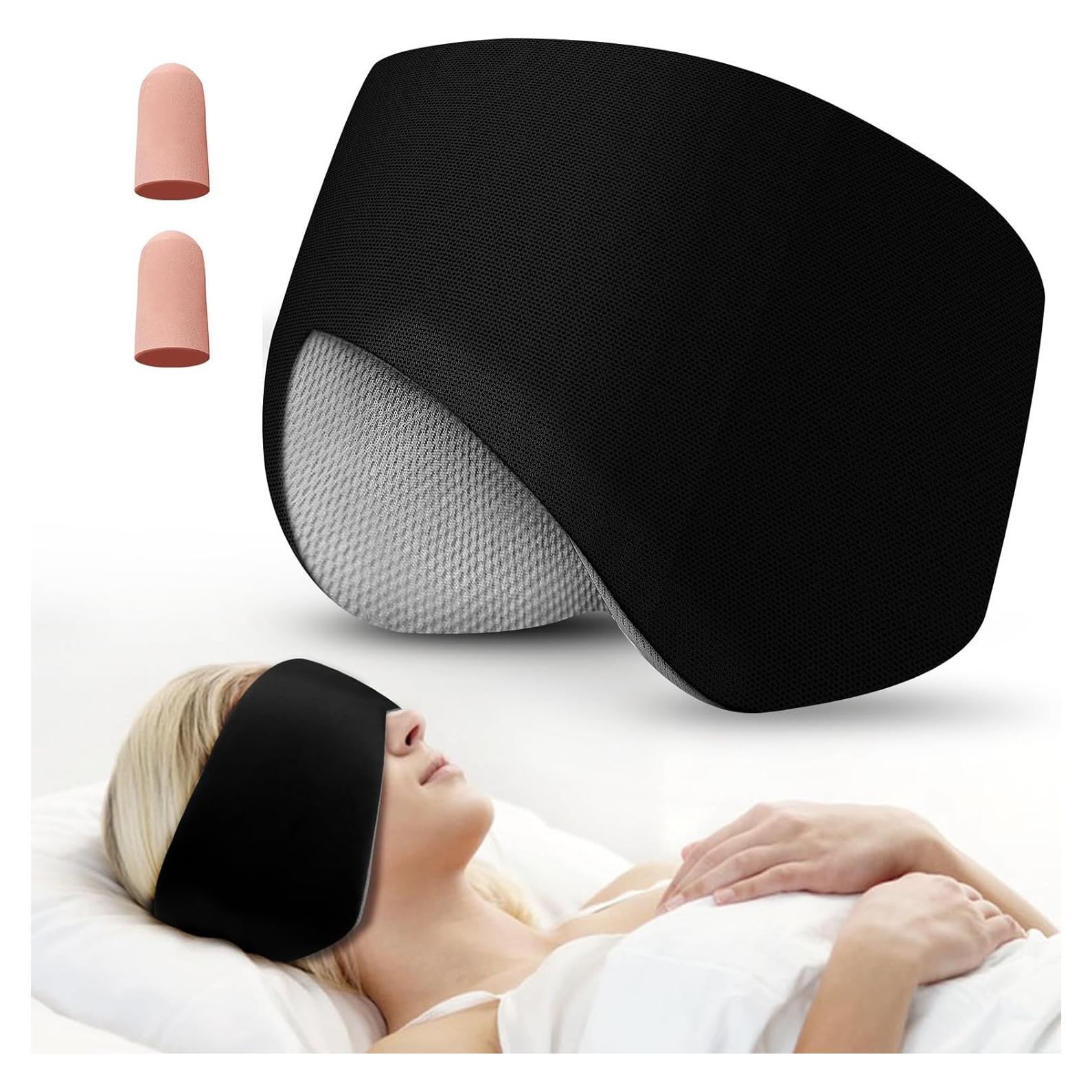 Máscara de dormir Spacepower 2 en 1 ajustable negra