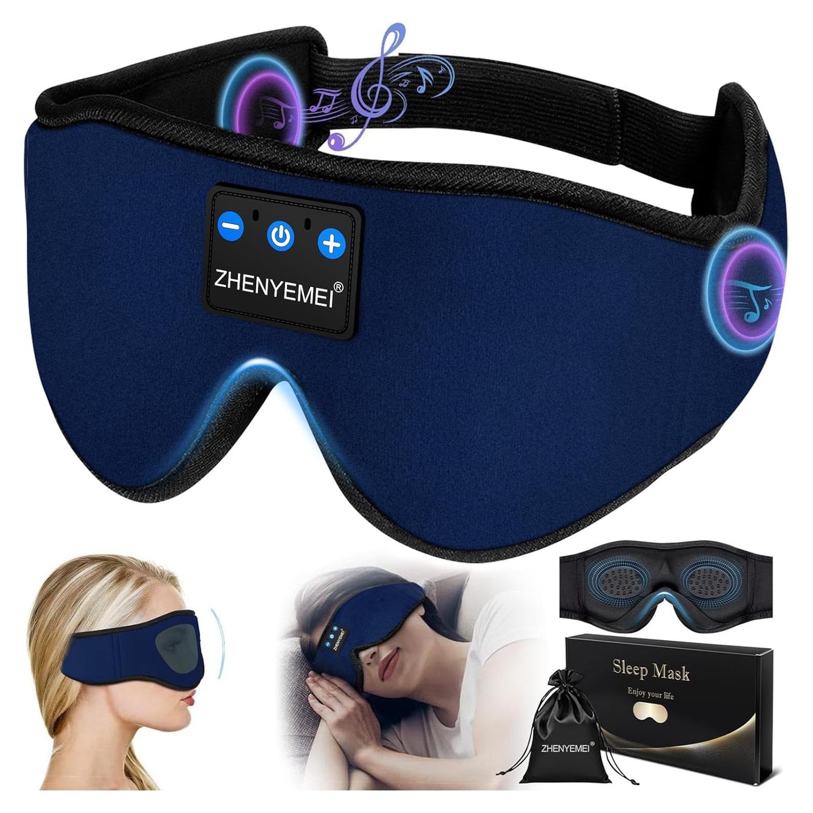 Máscara para dormir ZHENYEMEI con auriculares Bluetooth 5.4