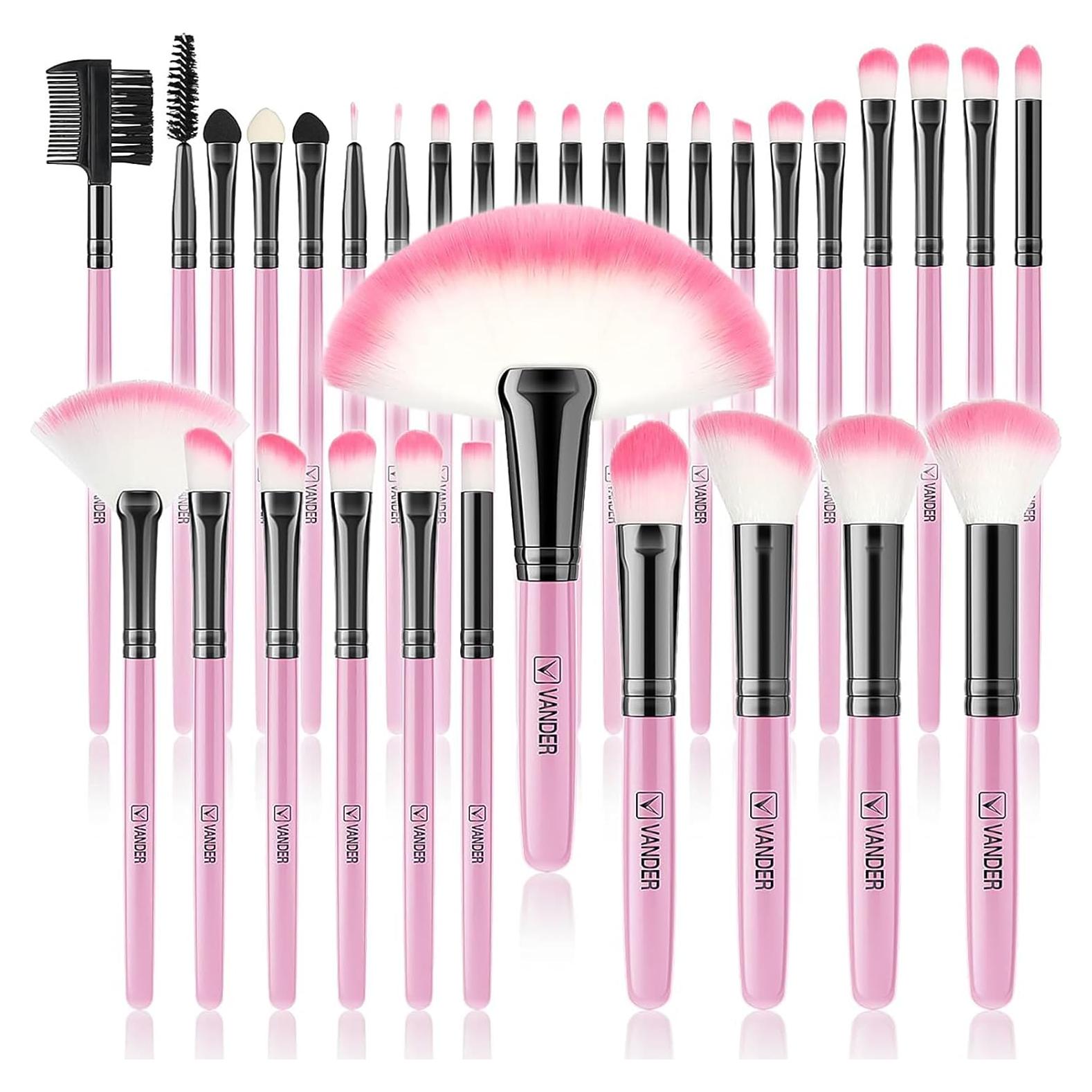 Set de Pinceles de Maquillaje VANDER 32 Piezas Rosa