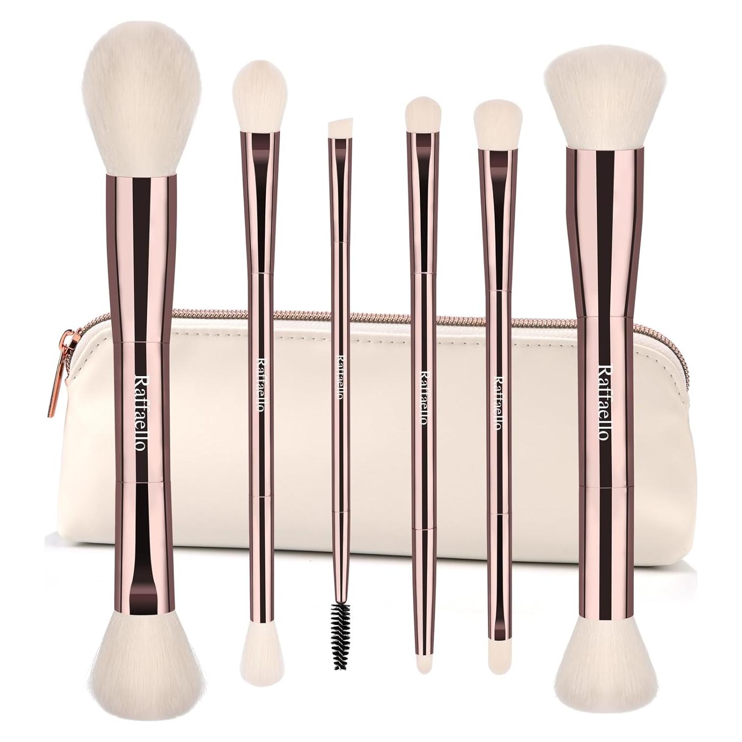 Set de Brochas de Maquillaje Raffaello 6-en-12 Doble Punta
