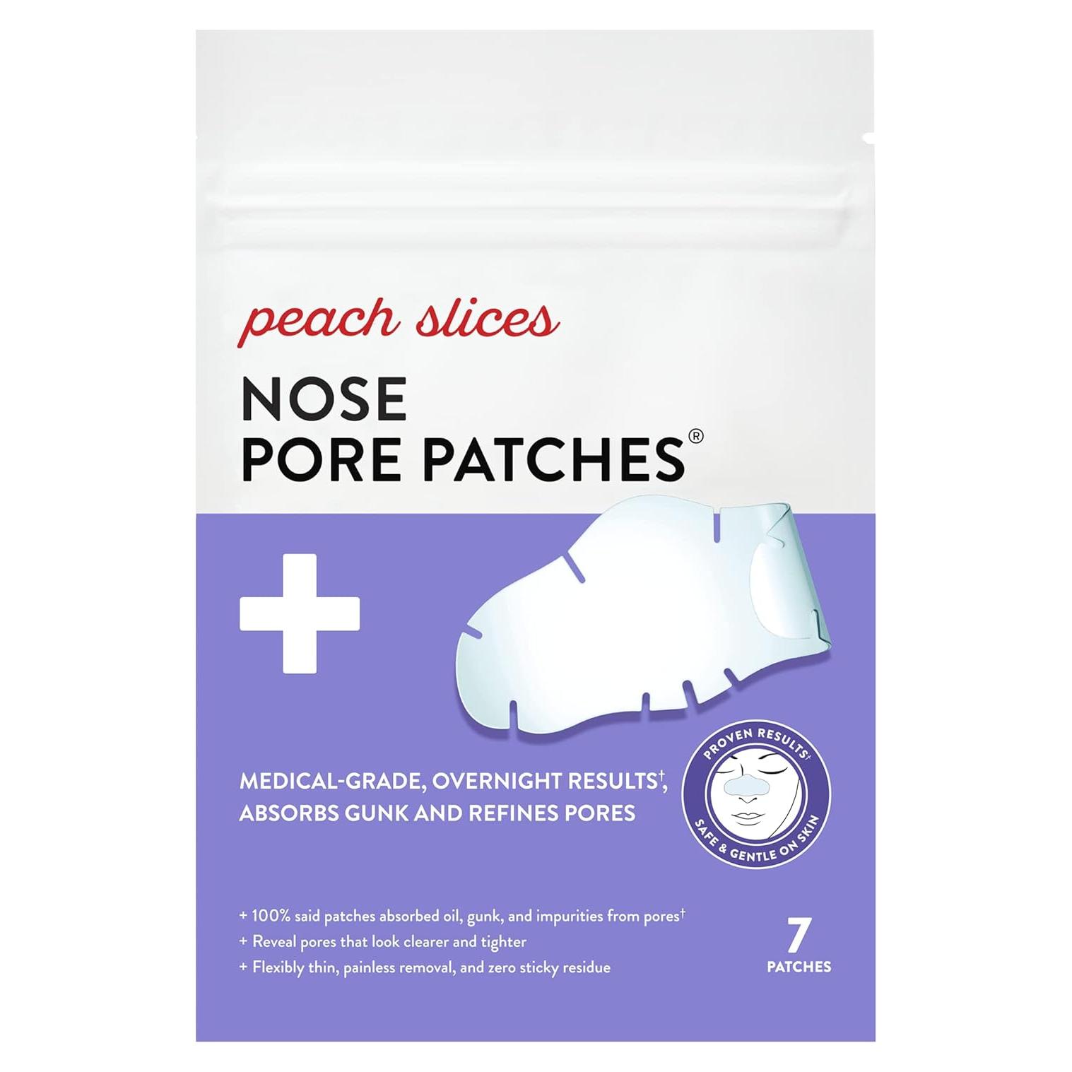 Parches para Poros Nasales Rodajas de Durazno - Hidrocoloide Vegano - 7 Unidades