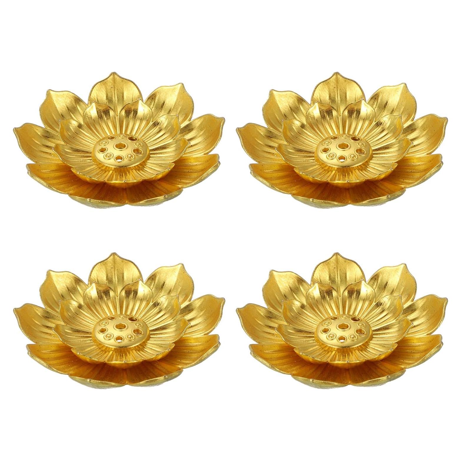 Kit de Soporte para Incienso uxcell - 4 Piezas Dorado