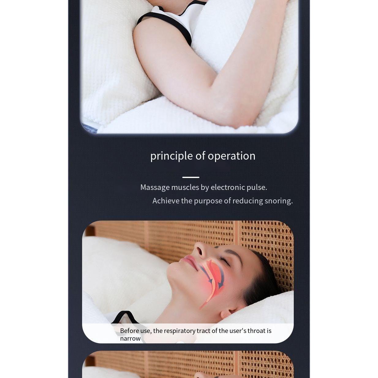 Compact Wireless Charging Case, Black，Electric Sleep Apnea Device, Good Sleep,Type C Rechargeable, Portable, Throat Pulse Stop Snoring Device,Electric Snoring Corrector