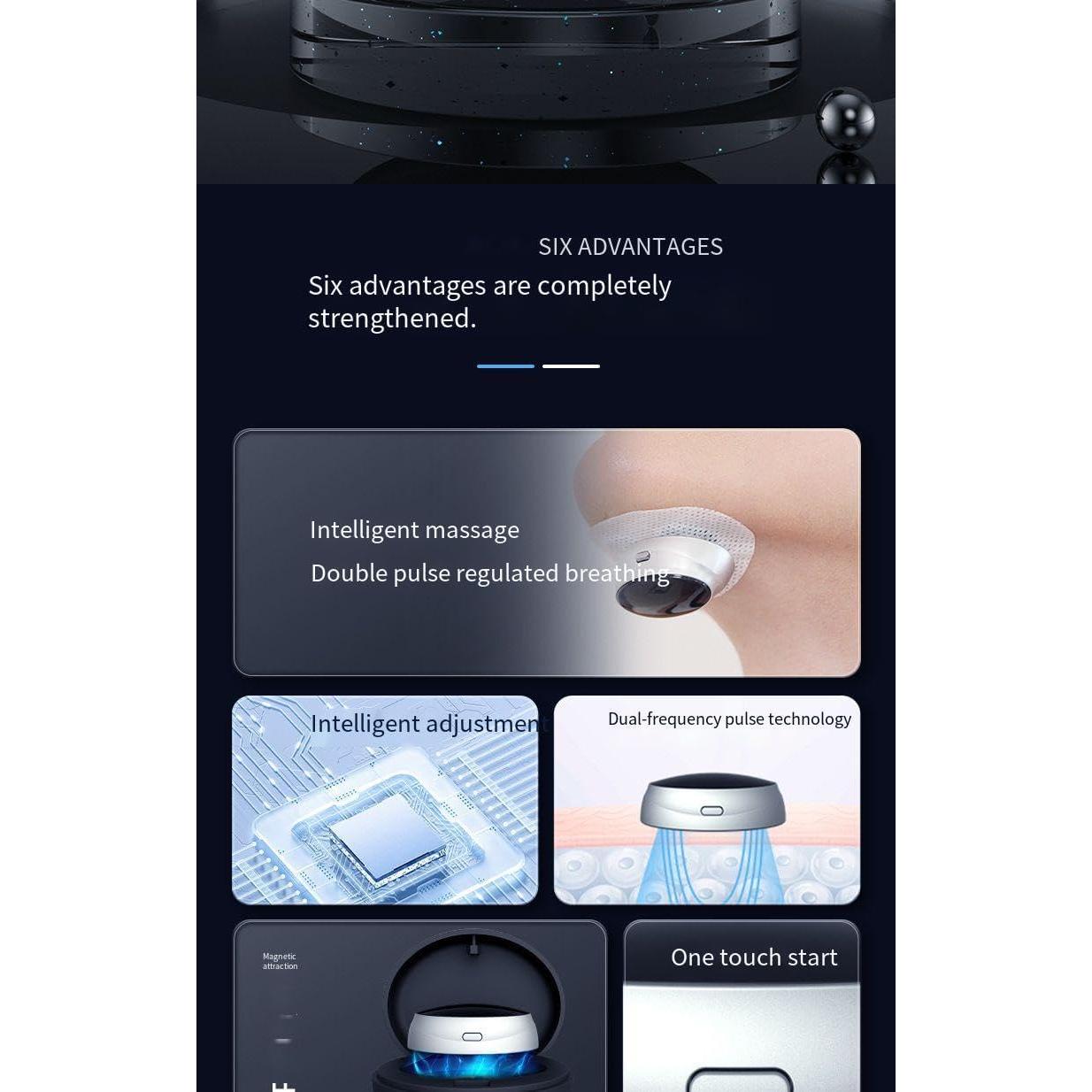 Compact Wireless Charging Case, Black，Electric Sleep Apnea Device, Good Sleep,Type C Rechargeable, Portable, Throat Pulse Stop Snoring Device,Electric Snoring Corrector