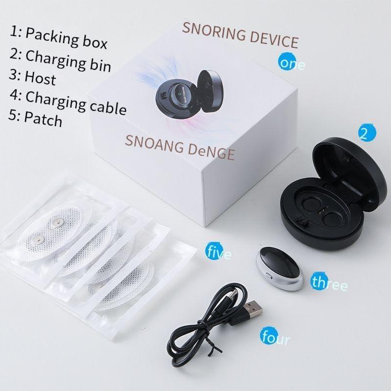 Compact Wireless Charging Case, Black，Electric Sleep Apnea Device, Good Sleep,Type C Rechargeable, Portable, Throat Pulse Stop Snoring Device,Electric Snoring Corrector