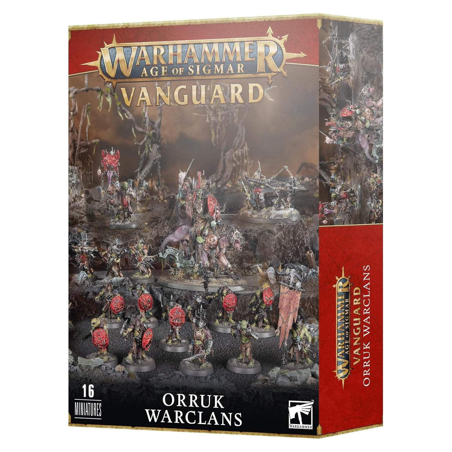 Warhammer AoS Vanguardia Clanes Guerreros Orruk 16 Miniaturas