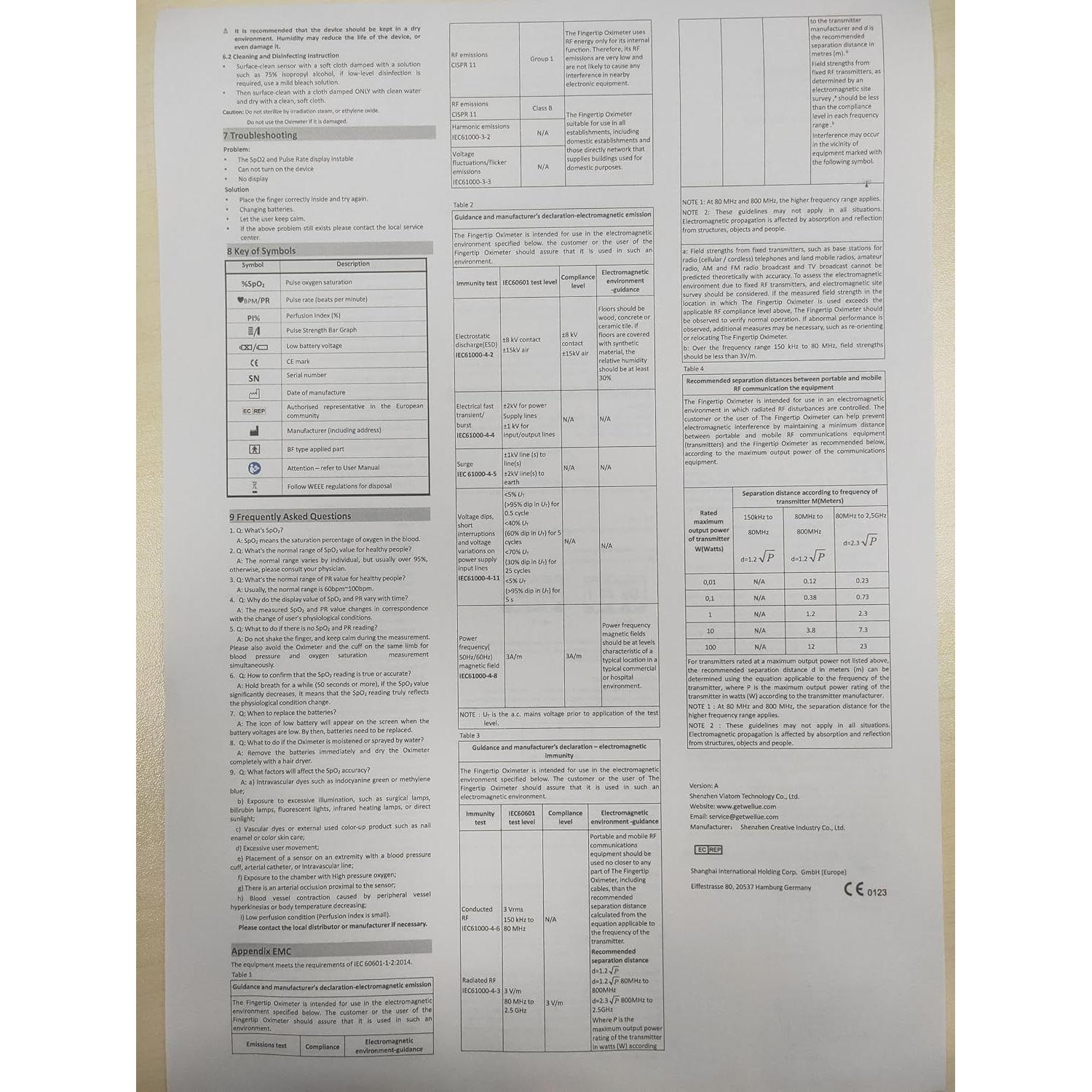 Oxímetro de Pulso Wellue Oxi 16 con Accesorios y Baterías