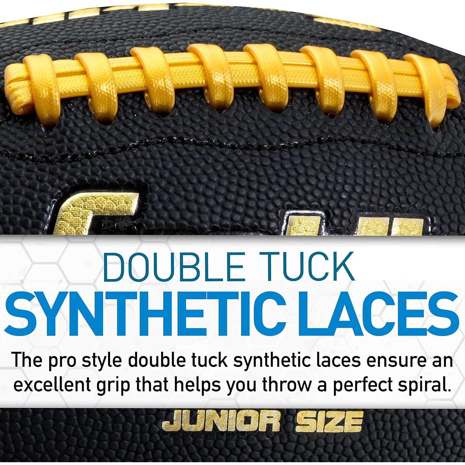 Balón de Fútbol Franklin Sports JR 1000 Negro/Dorado con Bomba