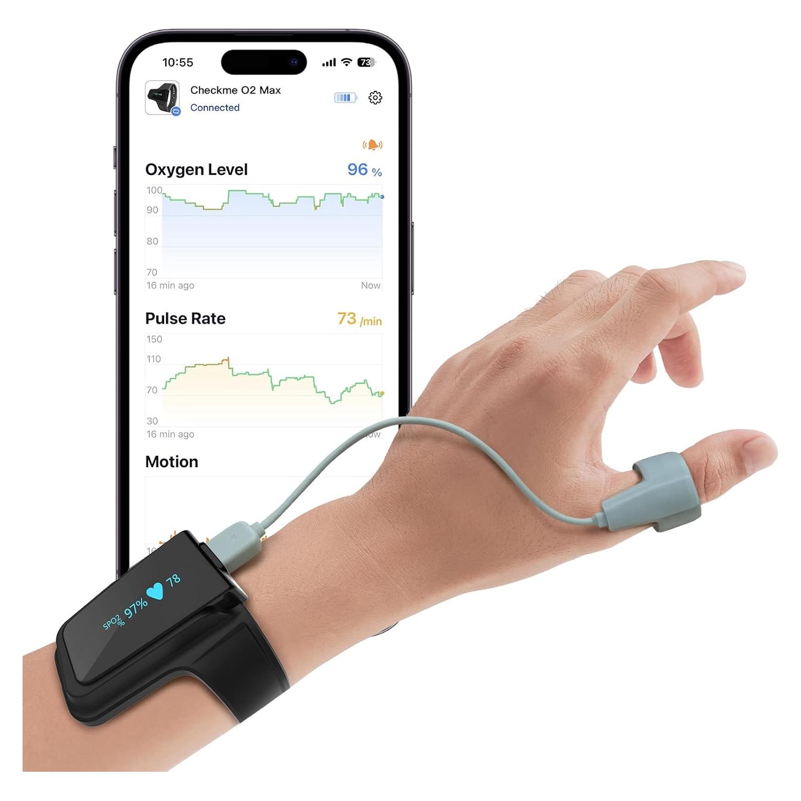 Oxímetro de Pulso de Muñeca Checkme O2 Max Bluetooth 72h