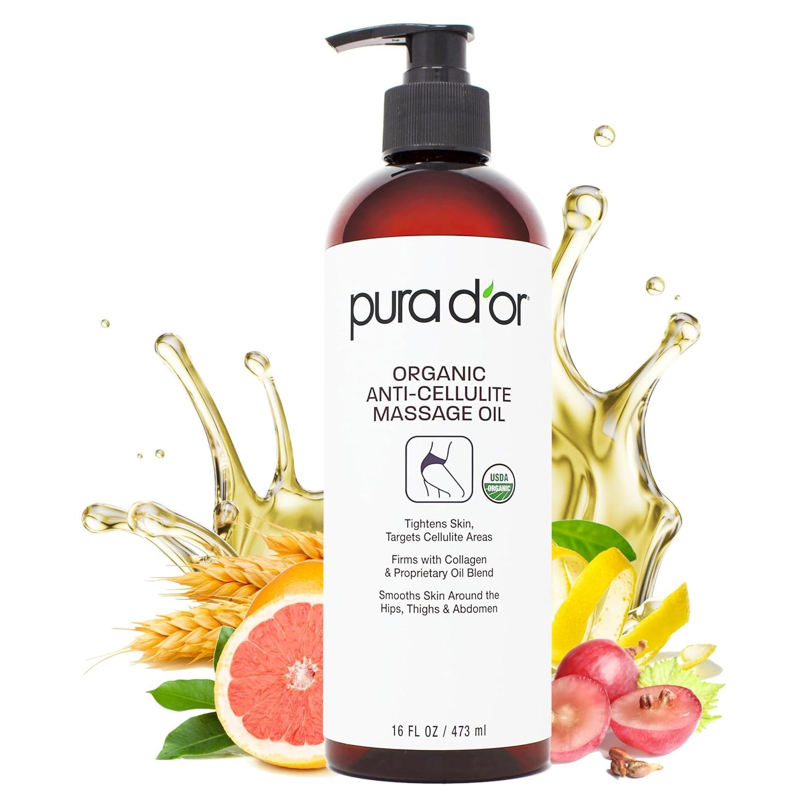 Aceite de Masaje Orgánico Anticelulitis PURA D'OR 473ml