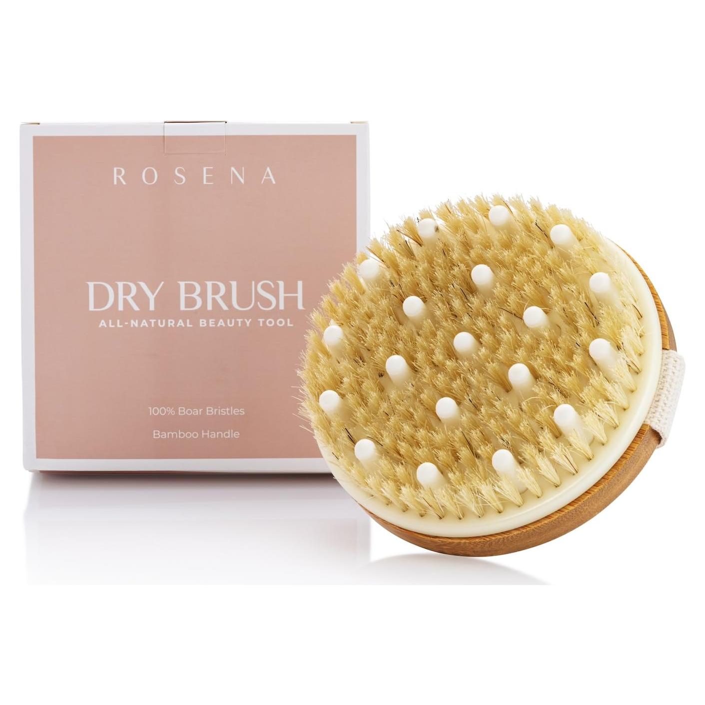 Cepillo Corporal de Cepillado Seco Rosena - Exfoliación y Drenaje Linfático