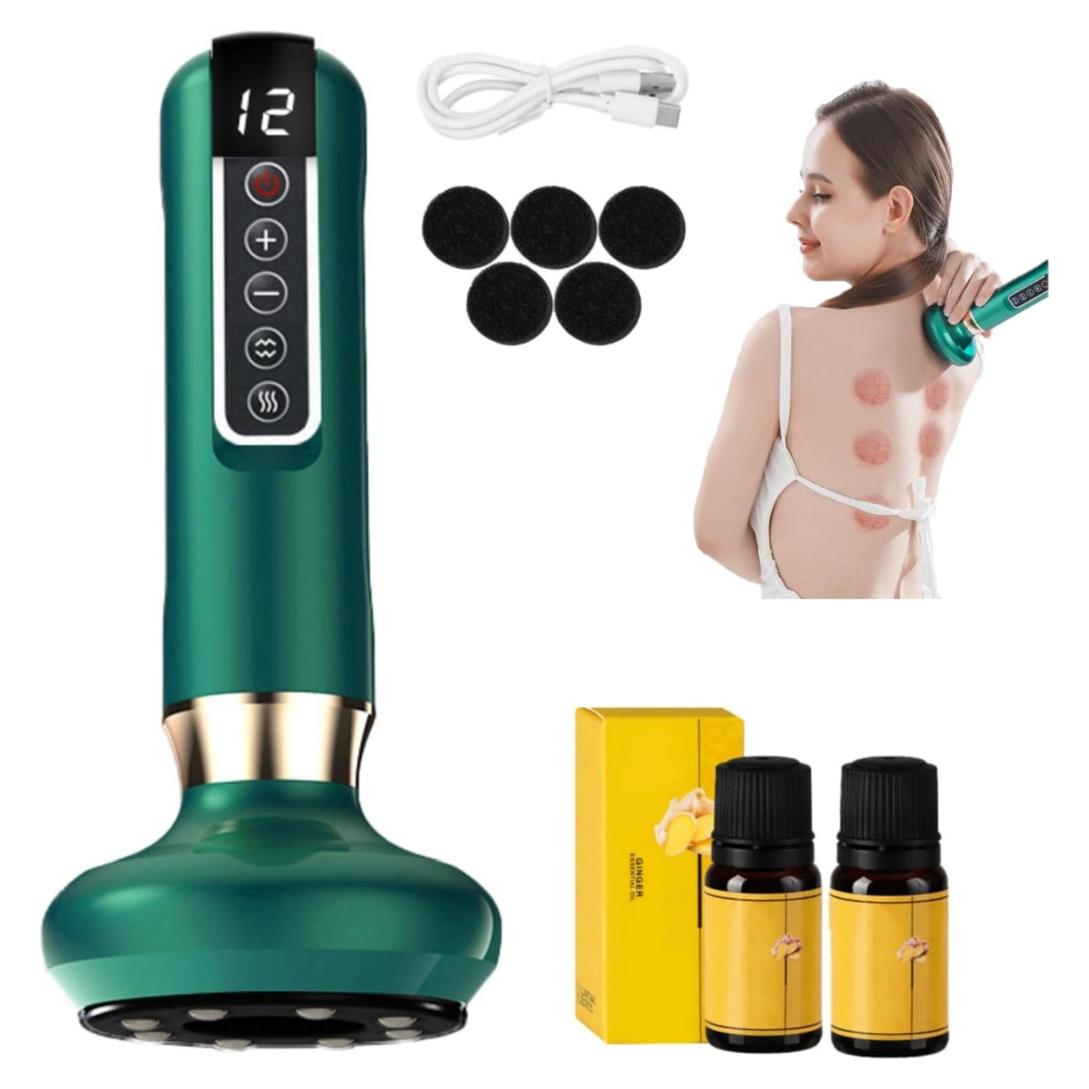 Masajeador Anti Celulitis Bluile Recargable 12 Modos Verde