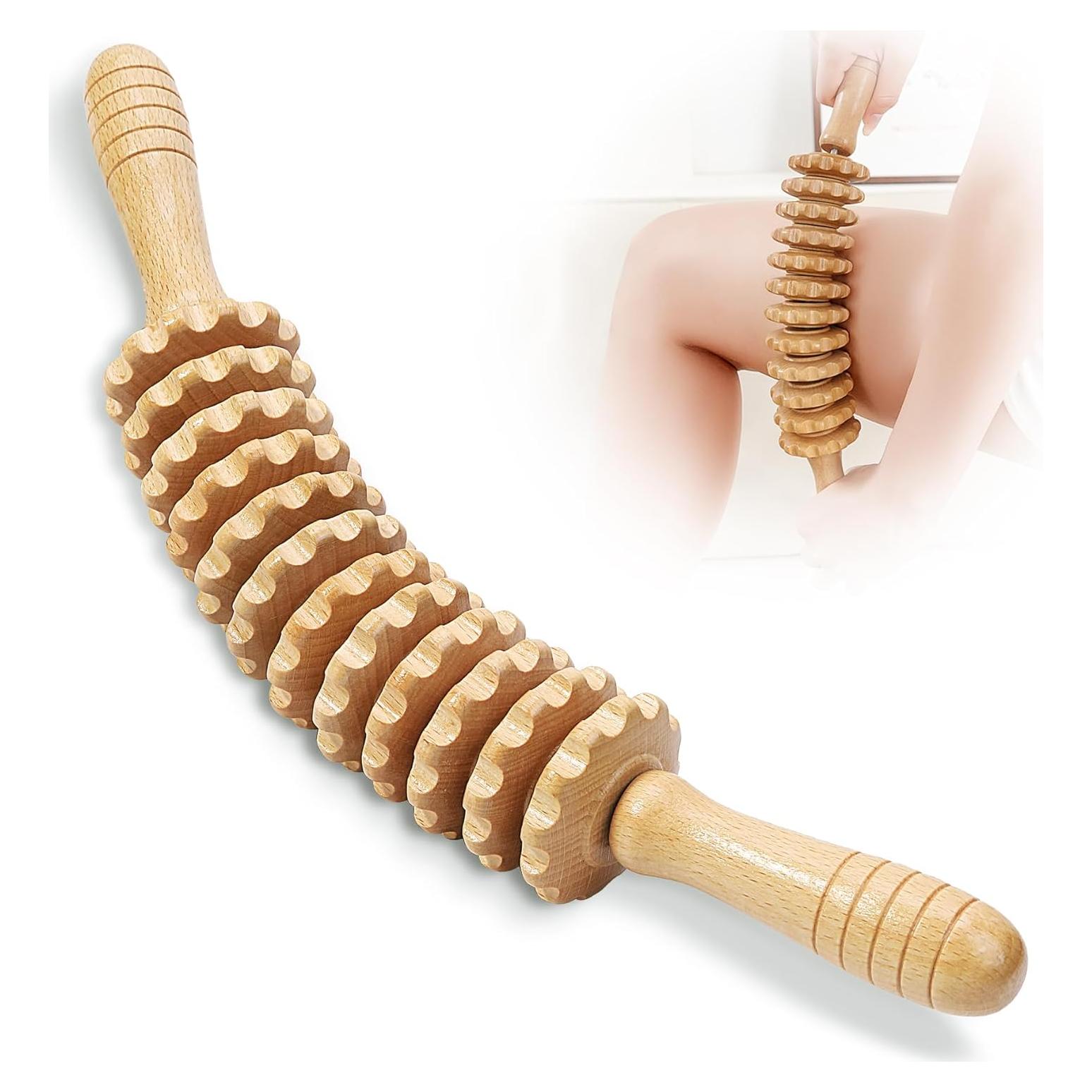 Rodillo de Masaje de Madera Xokocli Curvado para Drenaje