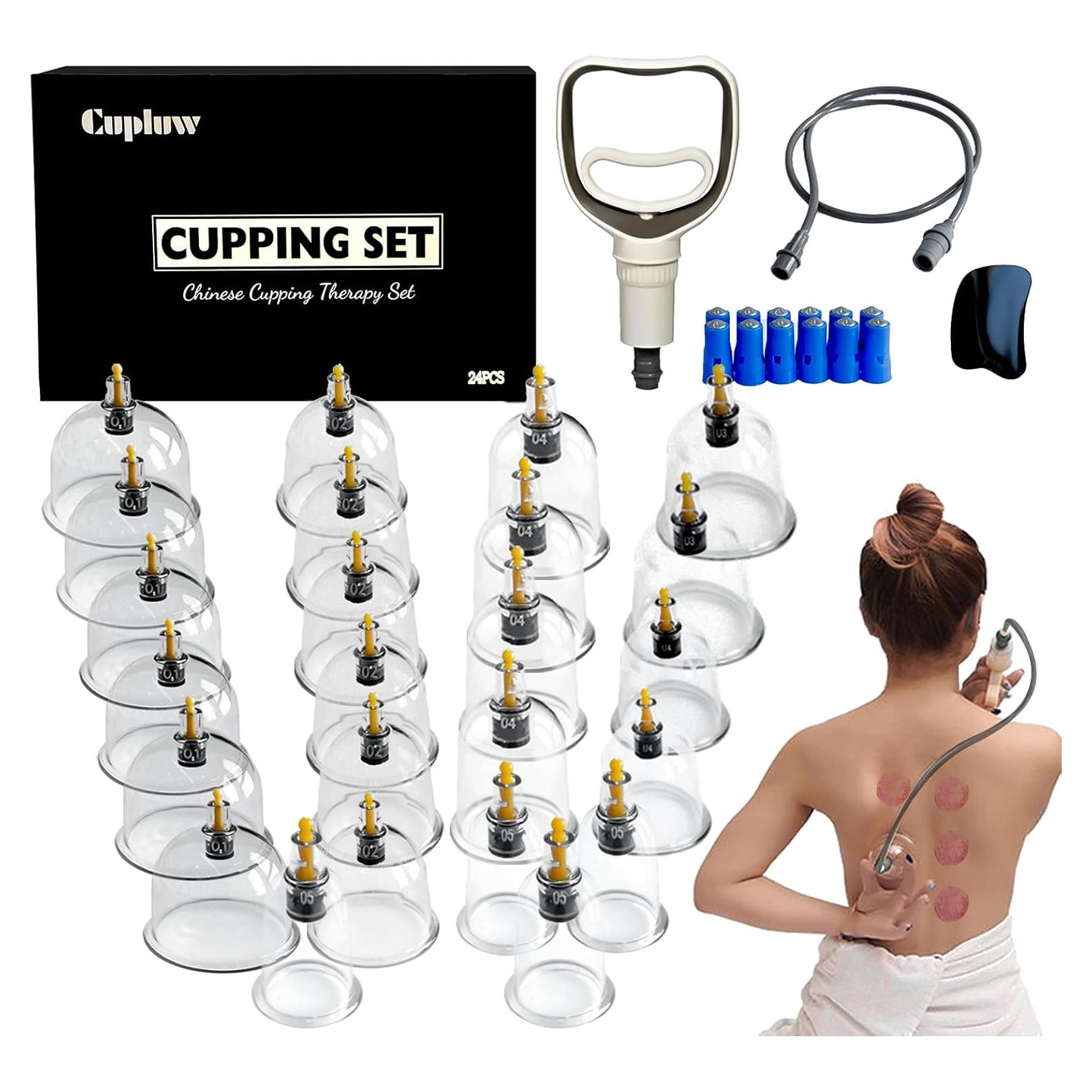 Kit de Ventosas Cupluw 24 Tazas para Masaje y Alivio Dolor