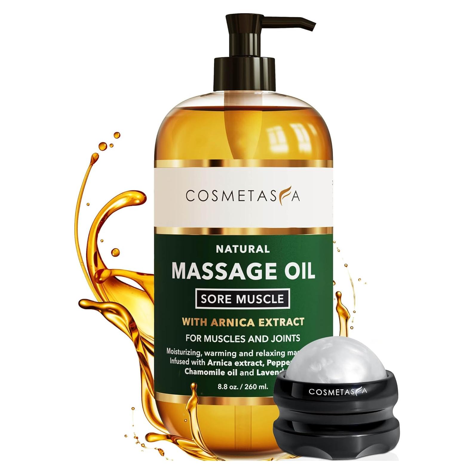 Aceite de Masaje Cosmetasa con Bola Rodante 425g - Alivio Muscular