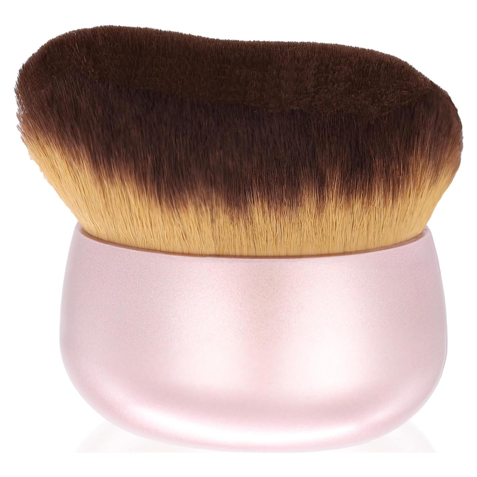 Brocha Kabuki Rosa Oro 75 mm para Maquillaje Corporal