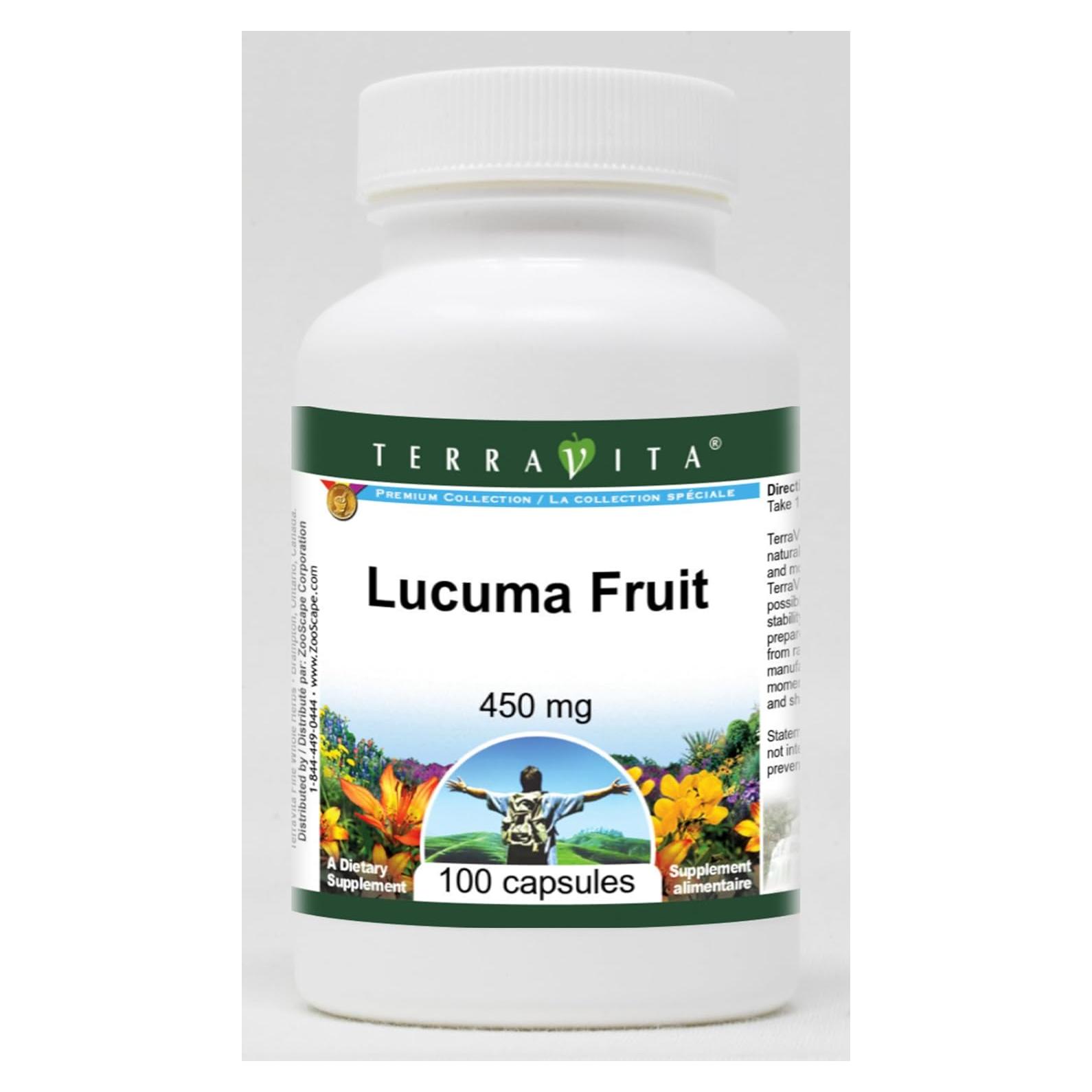 Cápsulas de Fruta de Lucuma TerraVita 450 mg - 100 Unidades