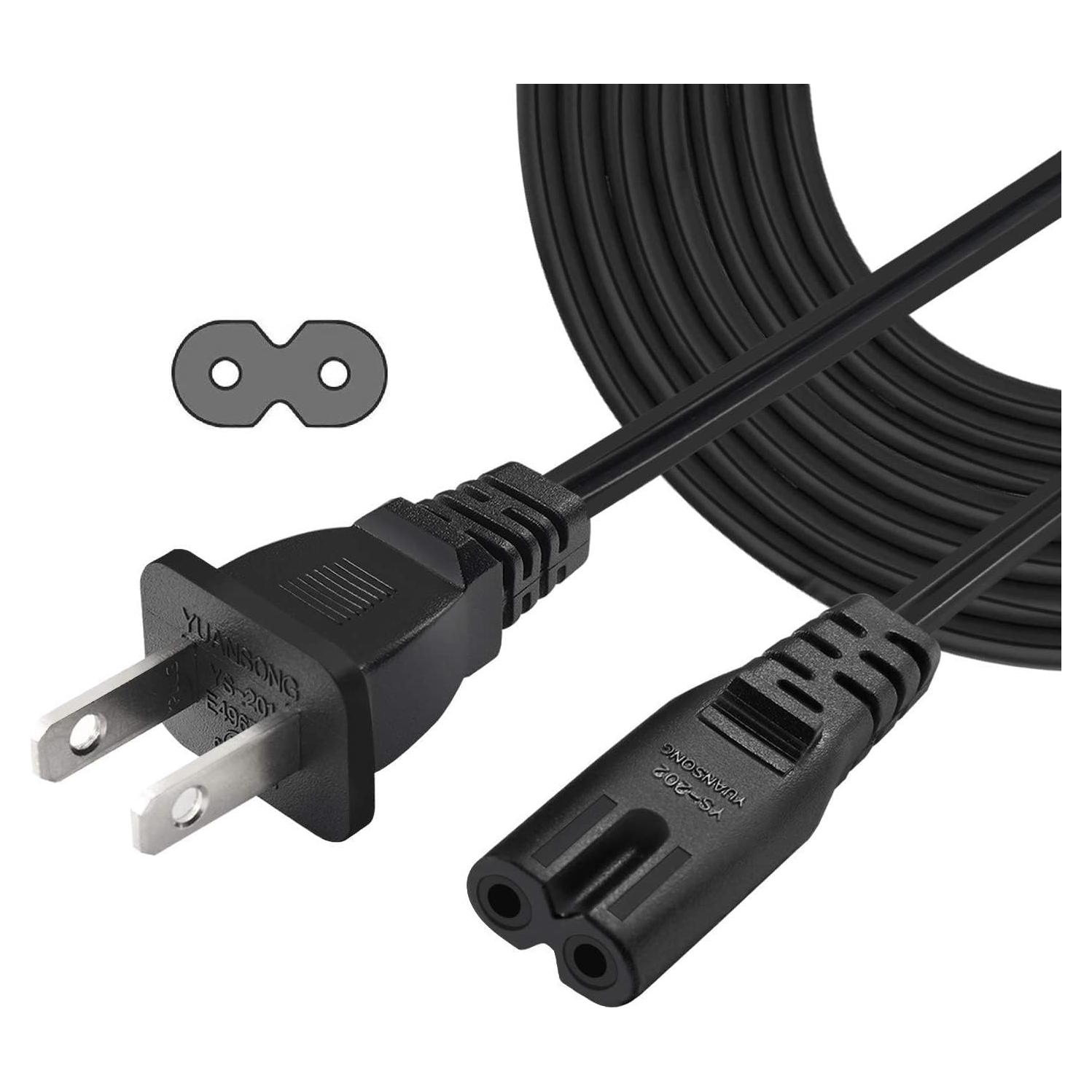 Cable de Alimentación 3 Pies C&E IEC C7 a NEMA 1-15P 18AWG (Paquete de 4)