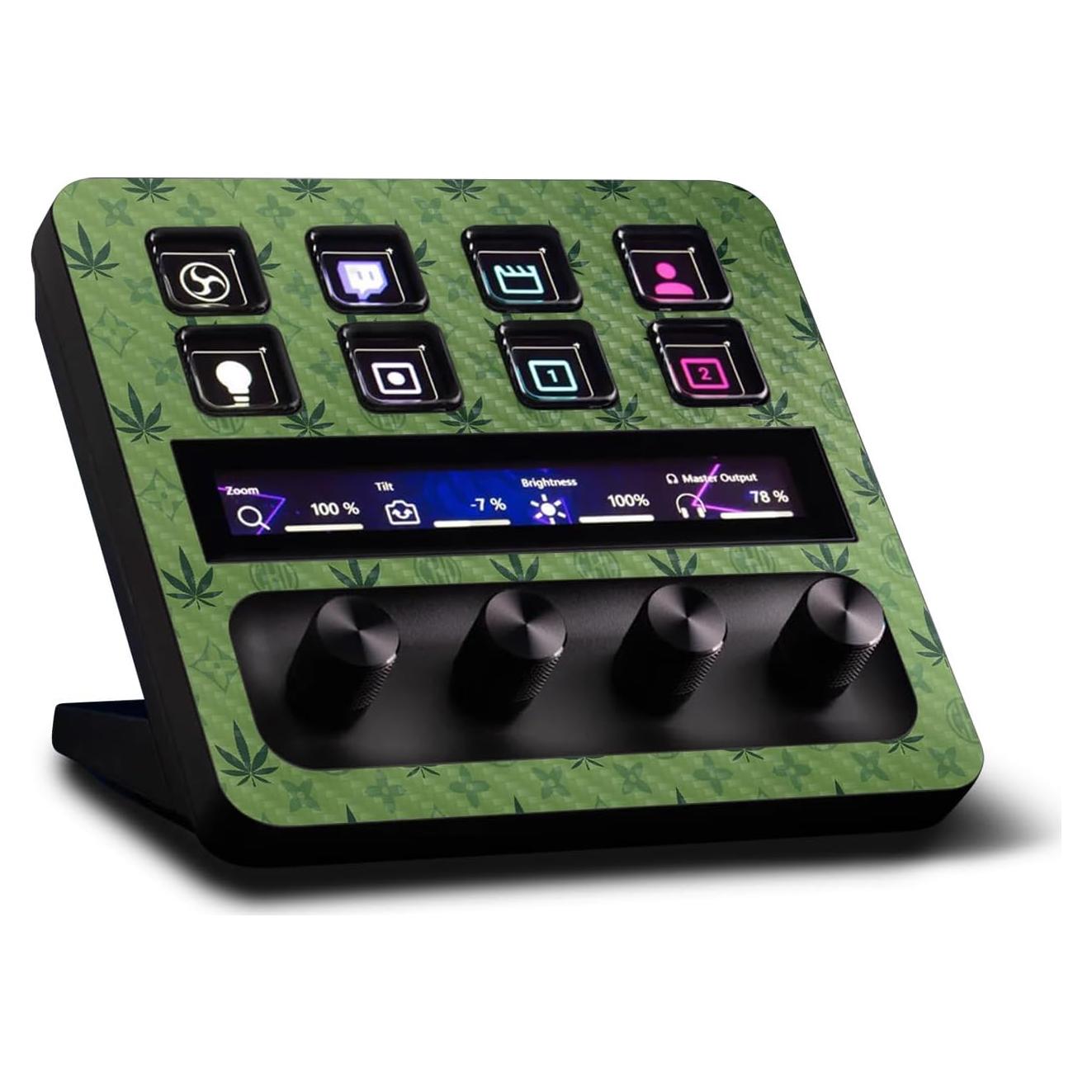 Piel de Fibra de Carbono Verde CBD MightySkins para Elgato Stream Deck +
