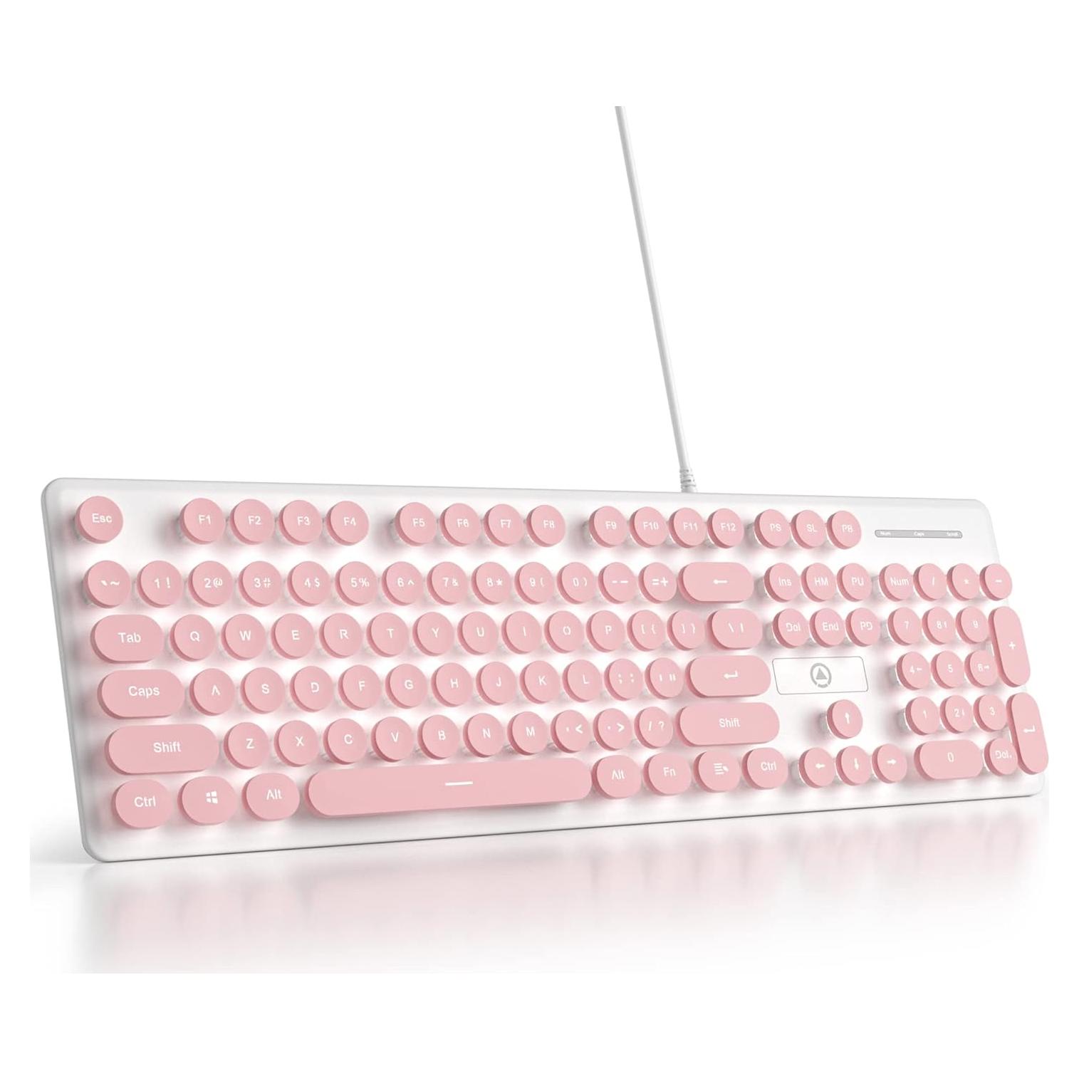 Teclado Membrana Silencioso Mosptnspg V300 Rosa 104 Teclas