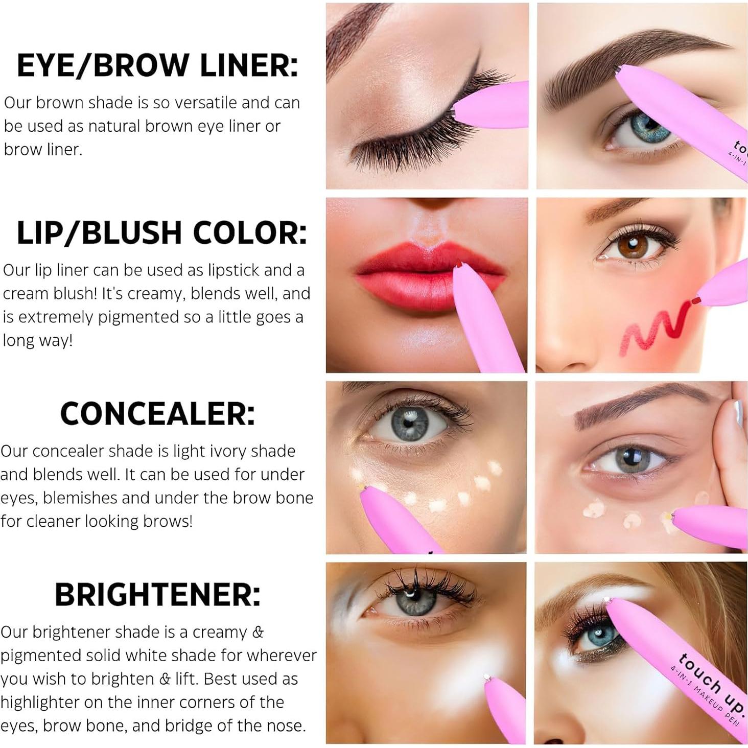 Bolígrafo de Maquillaje 4 en 1 Ylapagne Portátil Impermeable