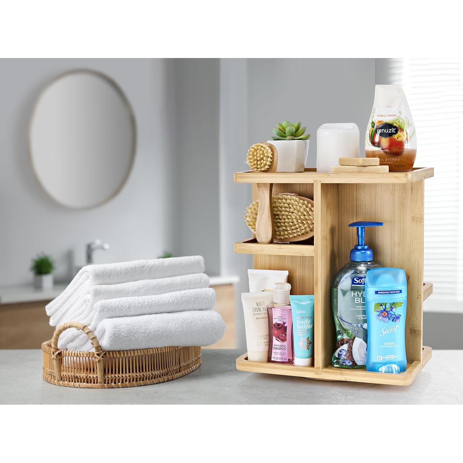 Organizador de Maquillaje Sorbus 360° Bambú Carrousel