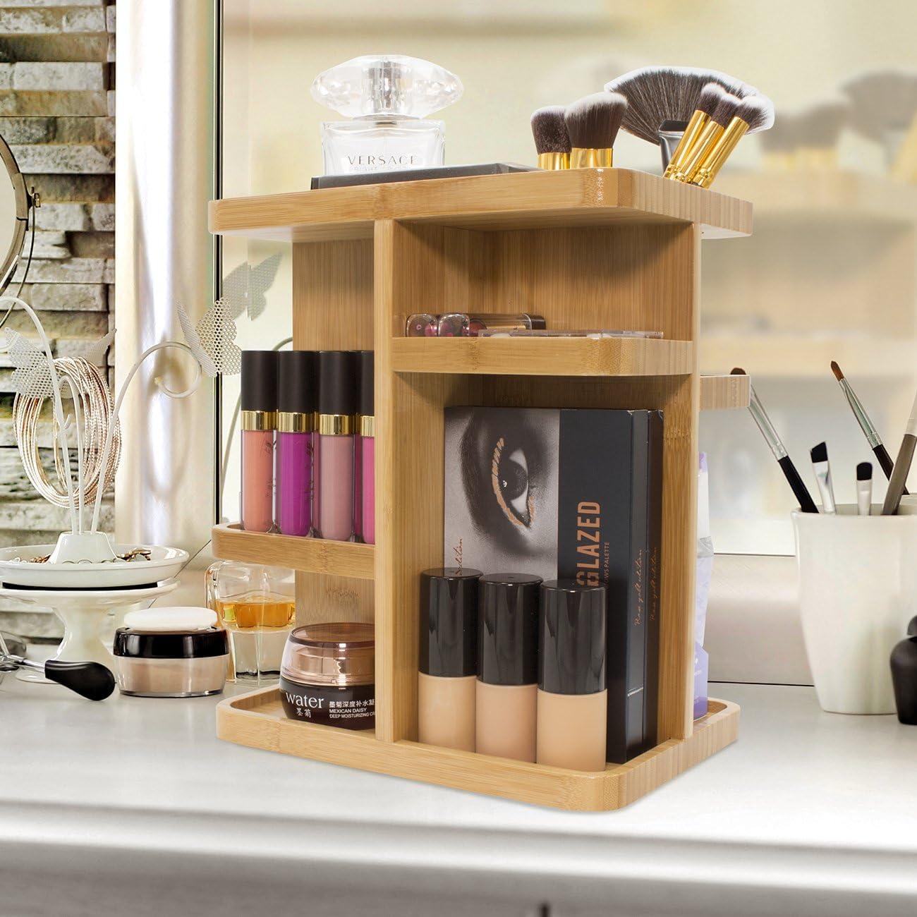 Organizador de Maquillaje Sorbus 360° Bambú Carrousel