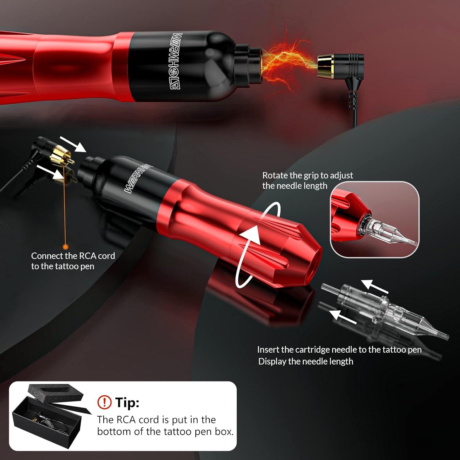 Kit de Tatuaje Wormhole WTK079 con 20 Agujas y 10 Tintas