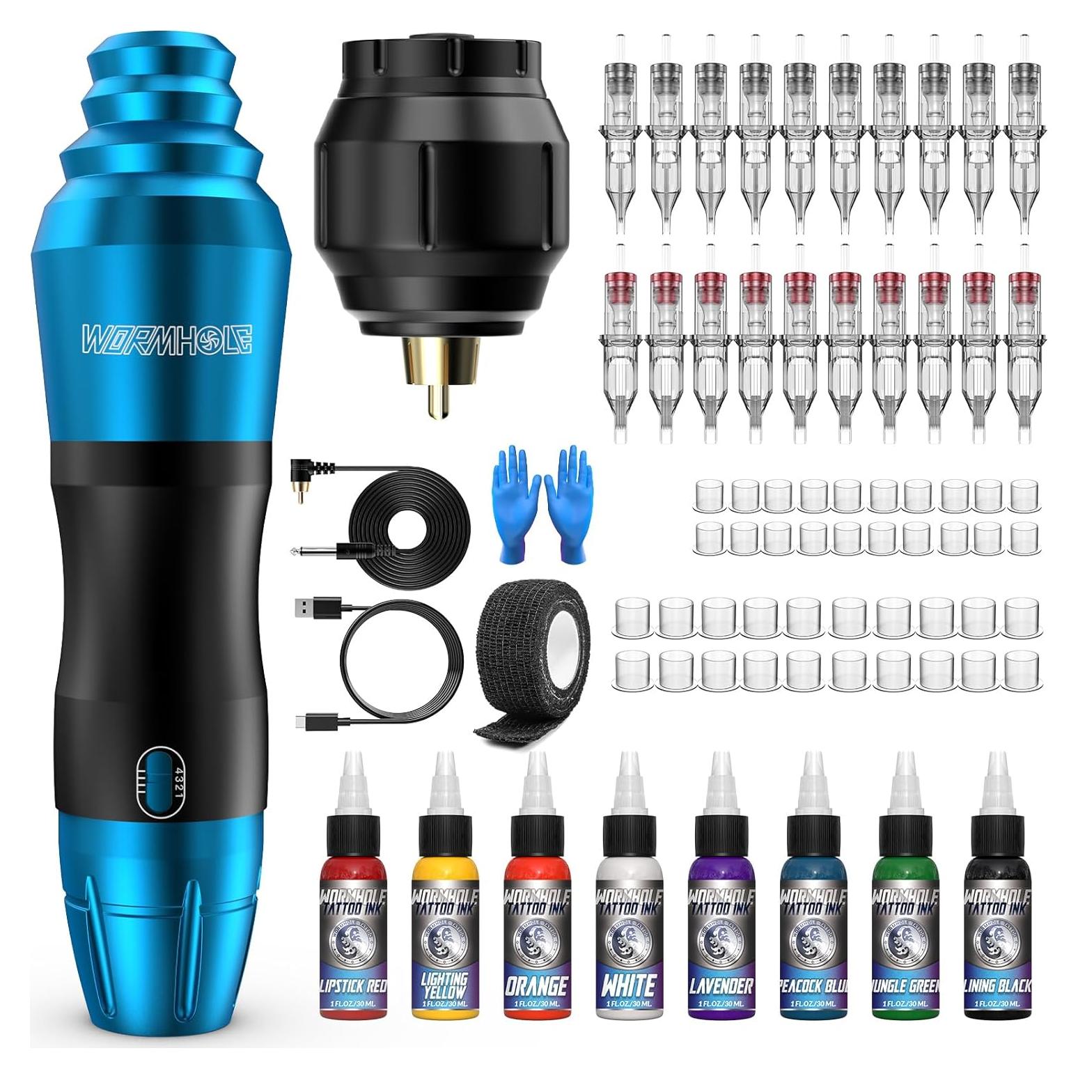 Kit de Tatuaje Wormhole Inalámbrico con 20 Agujas