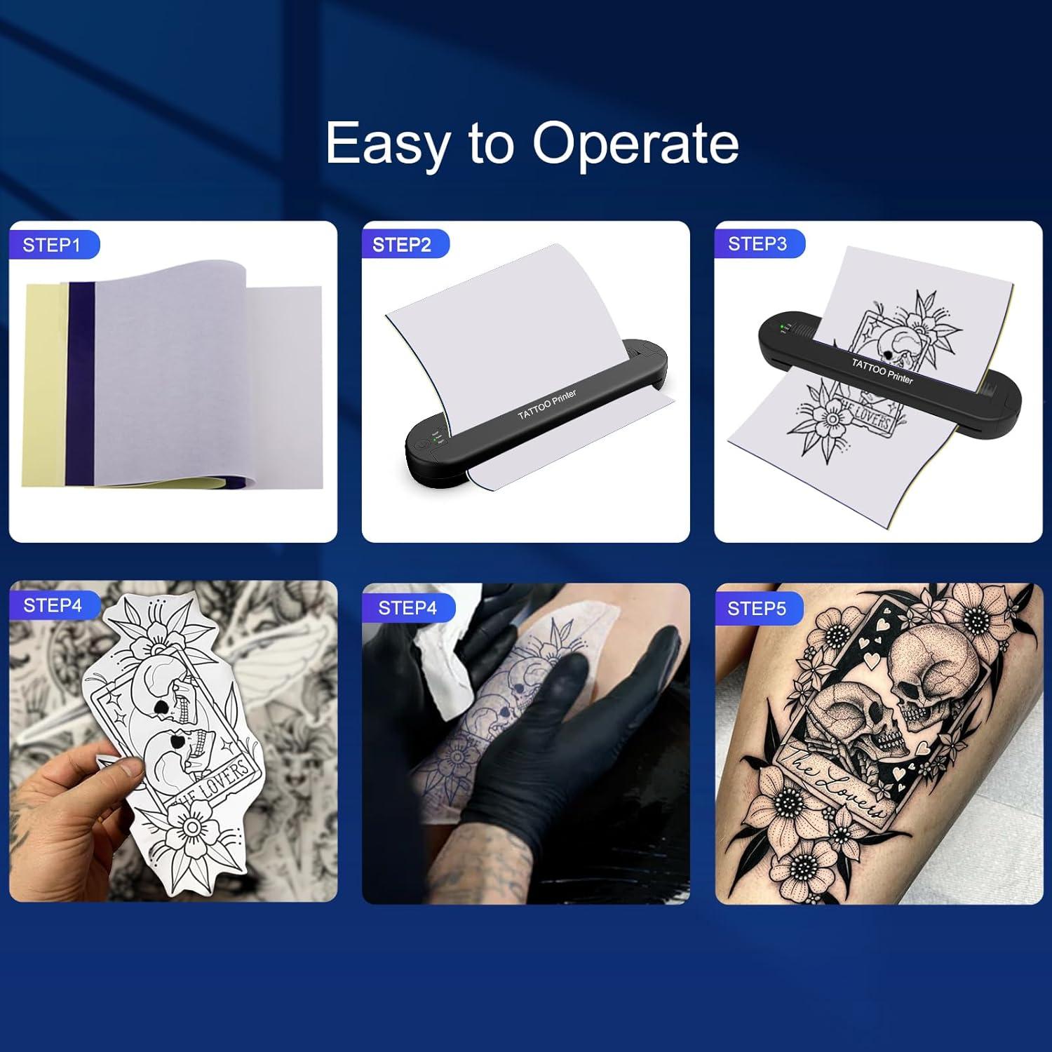 Impresora Tatuajes YILONG ATS886L Bluetooth con 15 Papeles