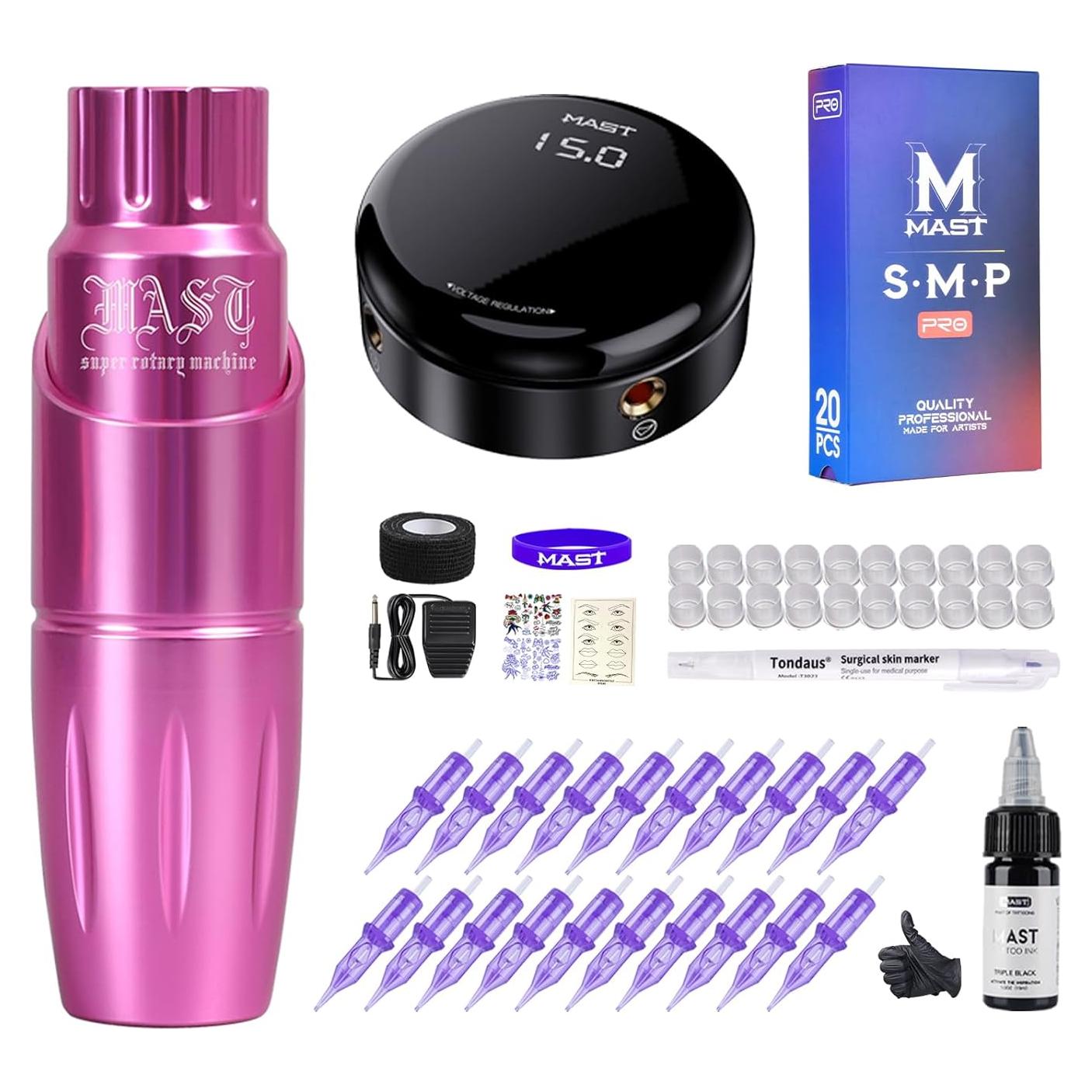 Kit de Tatuaje MAST TOUR con Máquina y Tinta Negra Segura