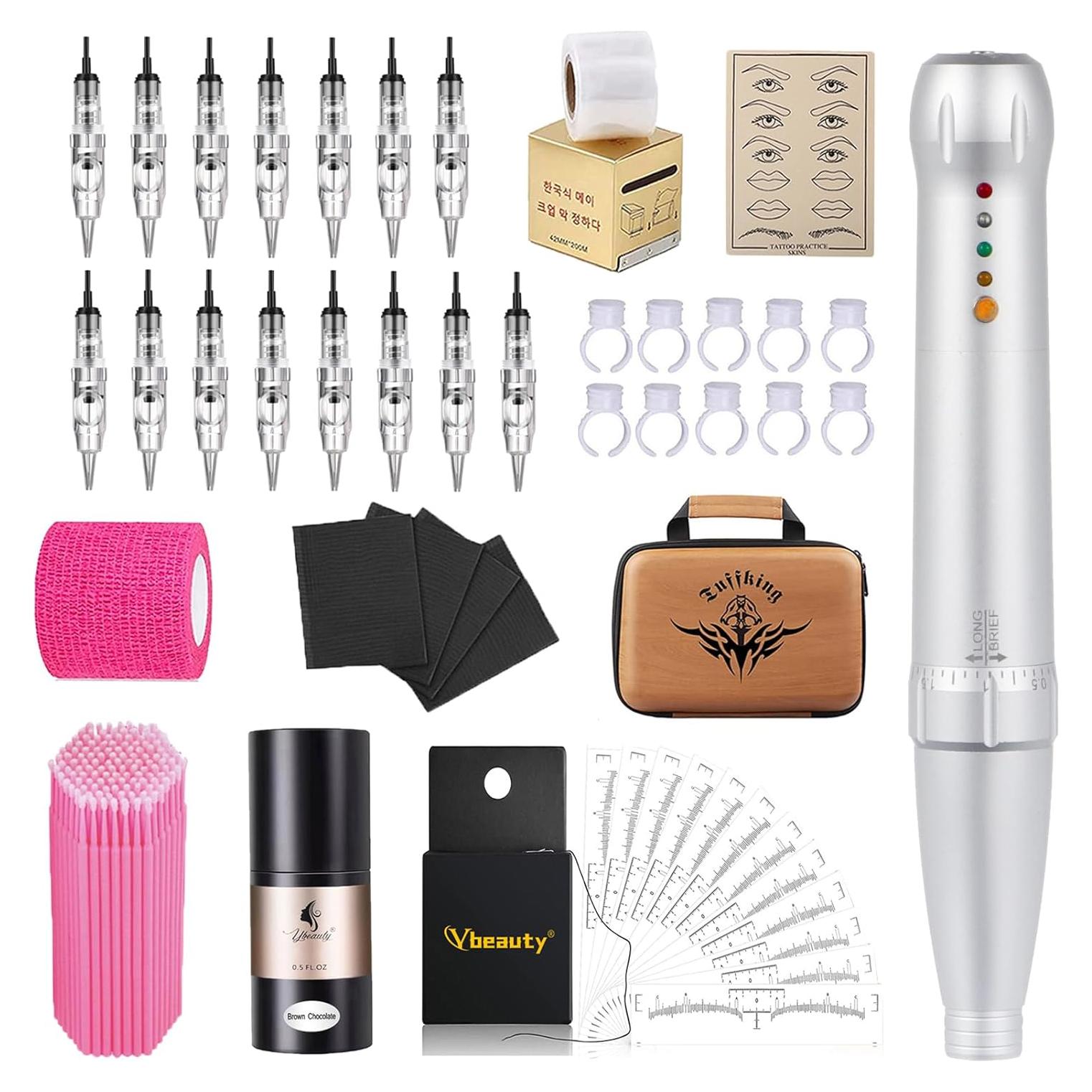 Kit de Tatuaje de Cejas YBEAUTY con 15 Agujas y Accesorios