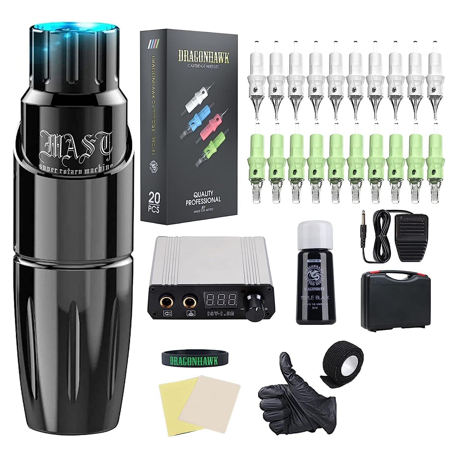 Kit de Tatuaje Dragonhawk Mast Tour 20 Piezas Profesional