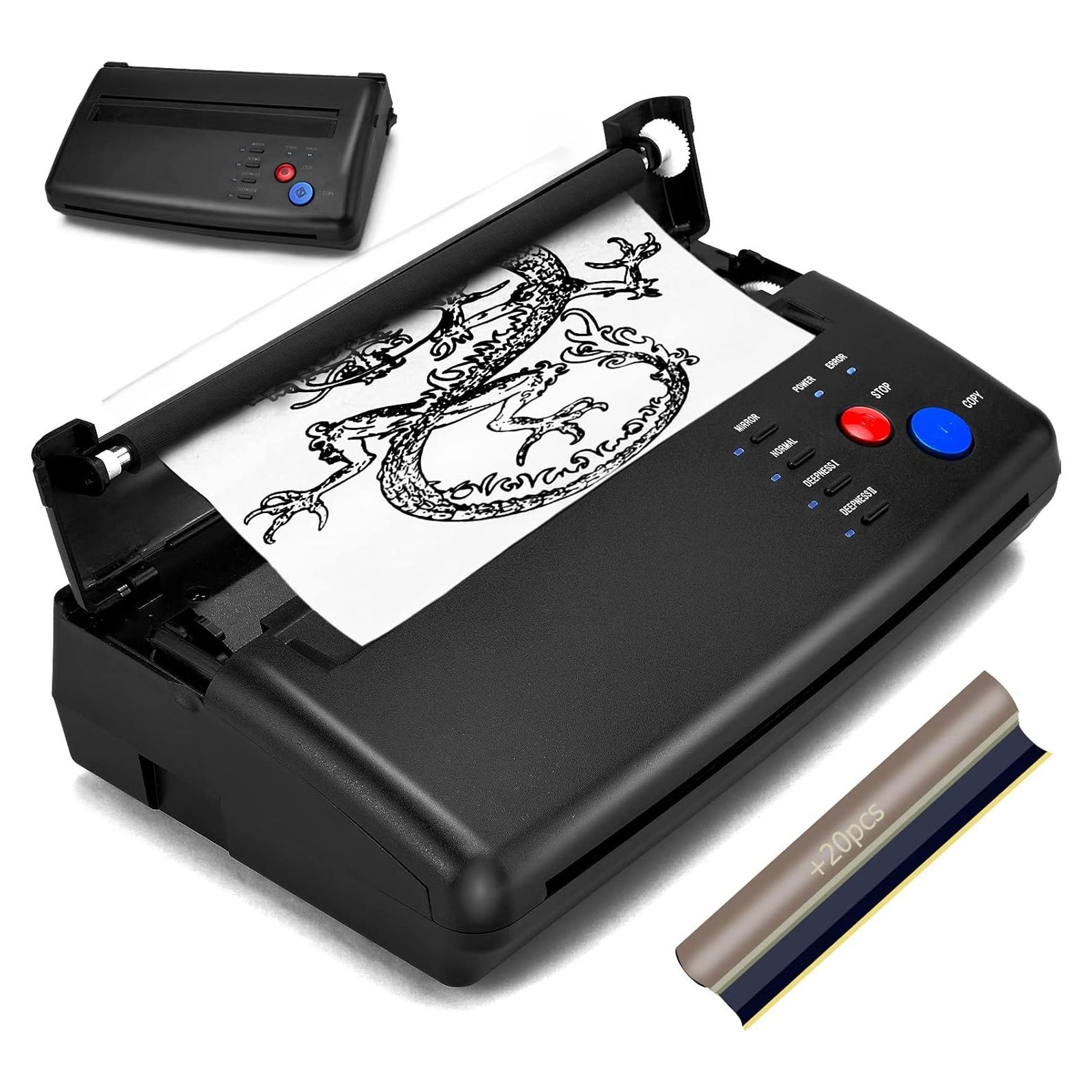 Máquina de Transferencia de Tatuajes CORIEOSD EISBO-1 con 20 Papeles