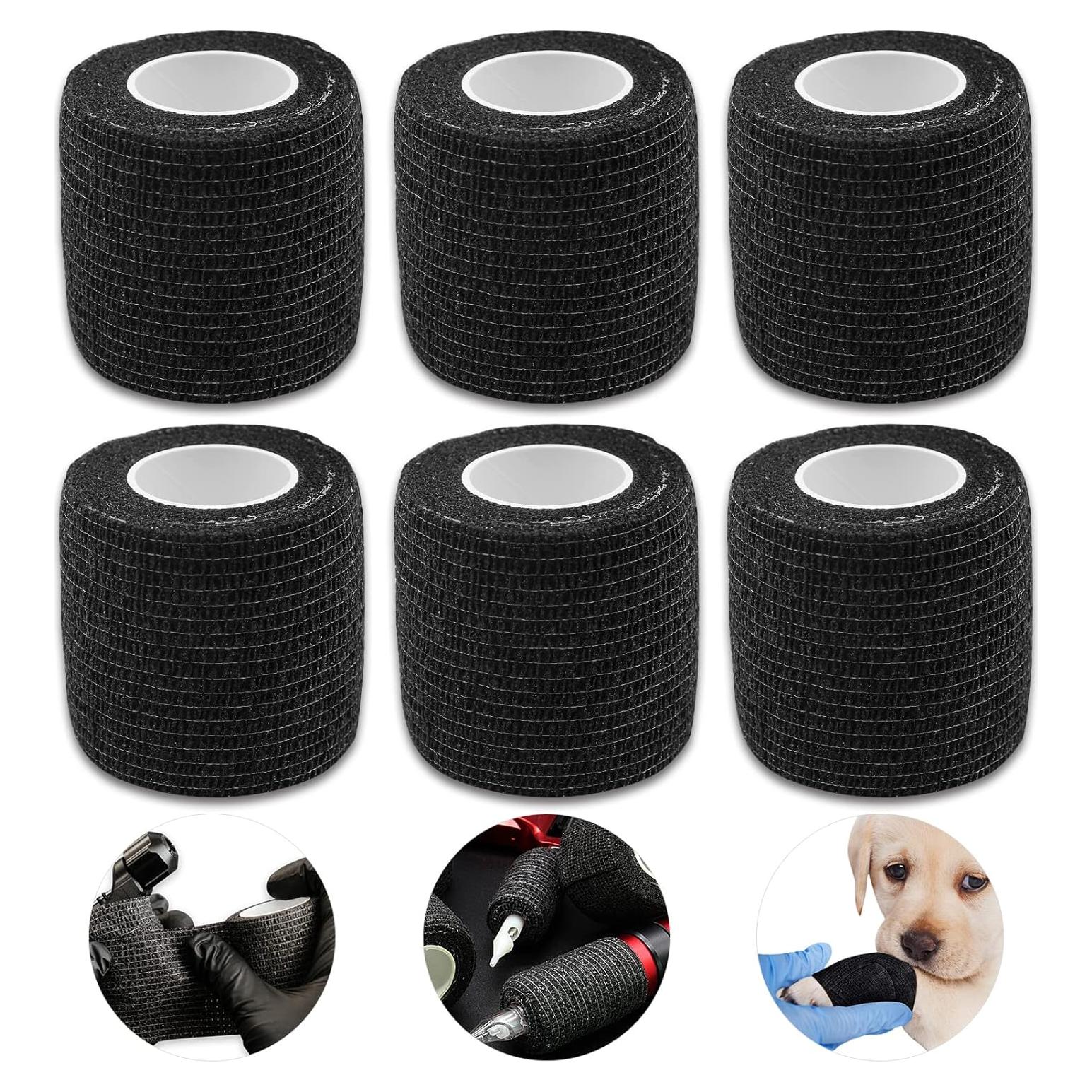 Cinta de agarre para tatuajes Autdor 6Pcs 2,54 cm x 4,57 m
