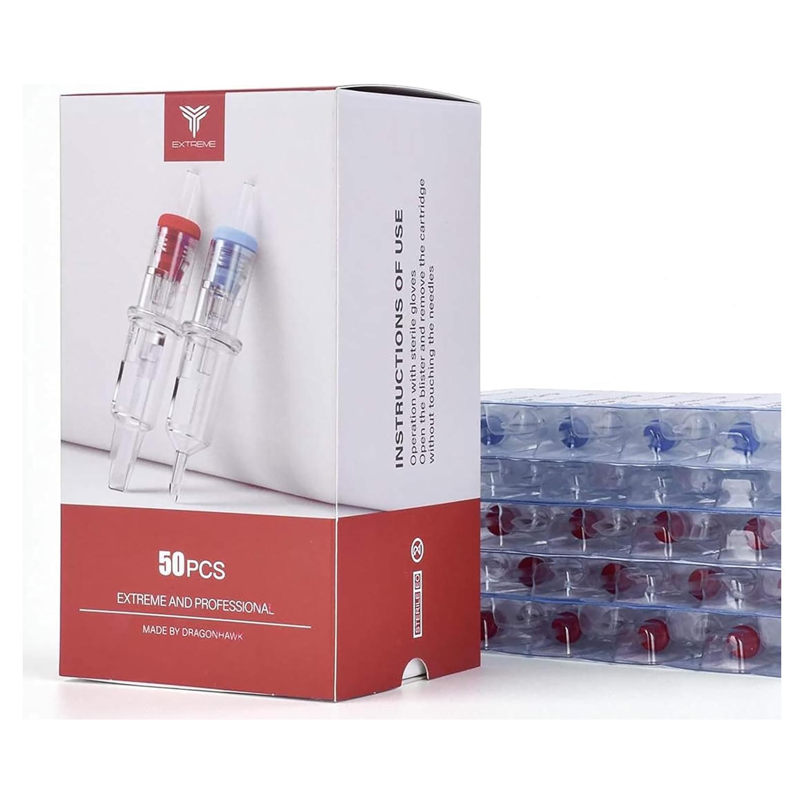 Cartuchos Agujas Dragonhawk Extreme 50Pcs Mixtos 1003RL 1005RL