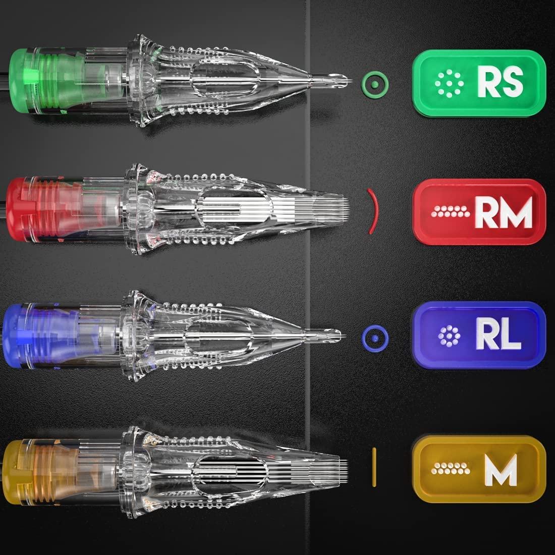 Cartuchos Agujas Dragonhawk Extreme 50Pcs Mixtos 1003RL 1005RL