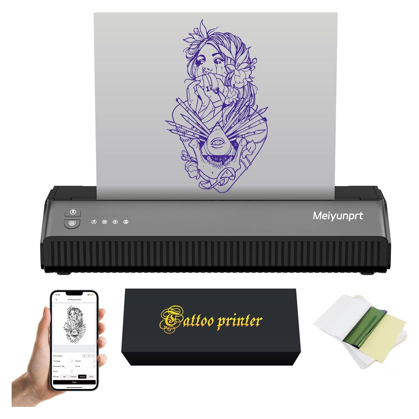 Impresora Térmica de Plantillas de Tatuaje Meiyunprt Inalámbrica