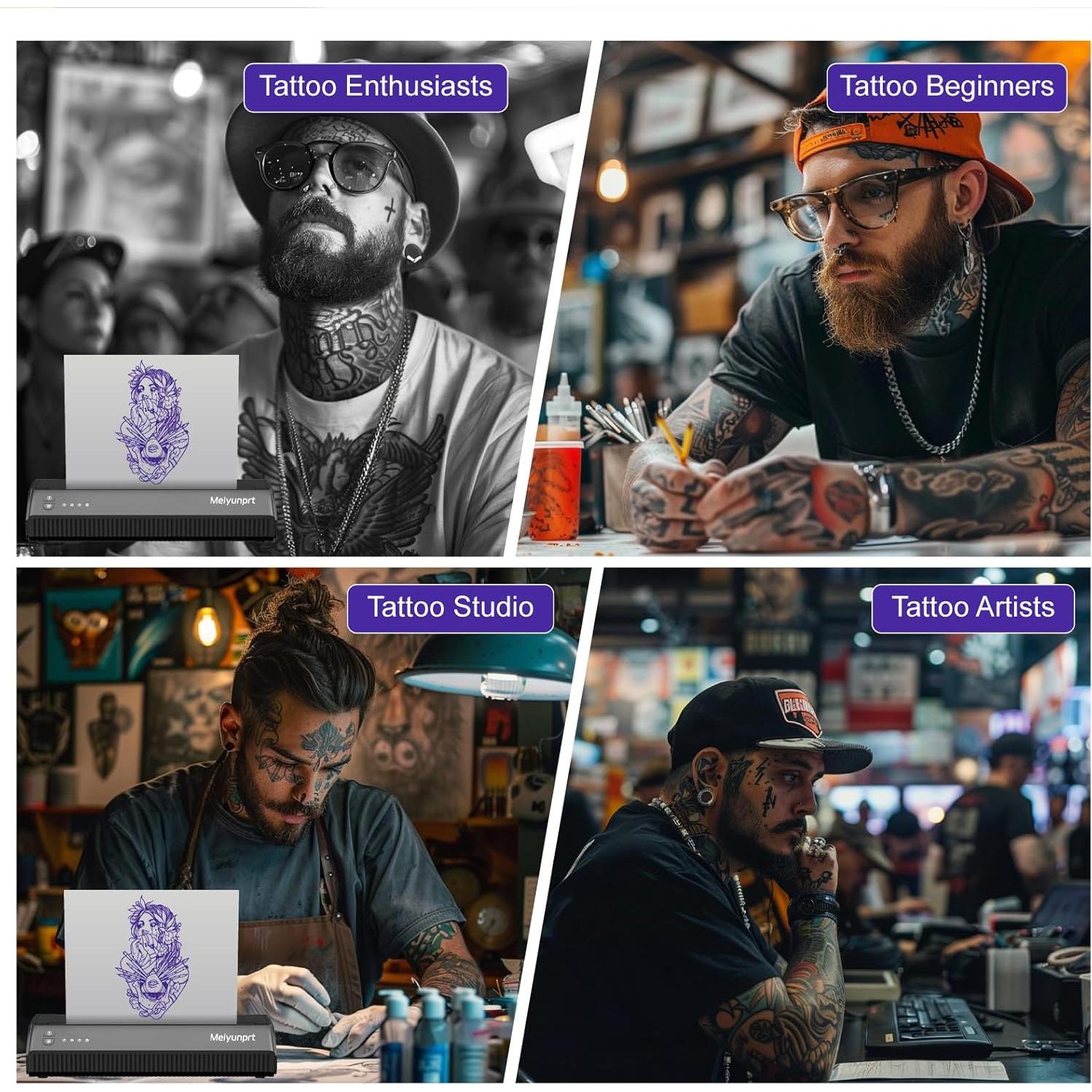 Impresora Térmica de Plantillas de Tatuaje Meiyunprt Inalámbrica